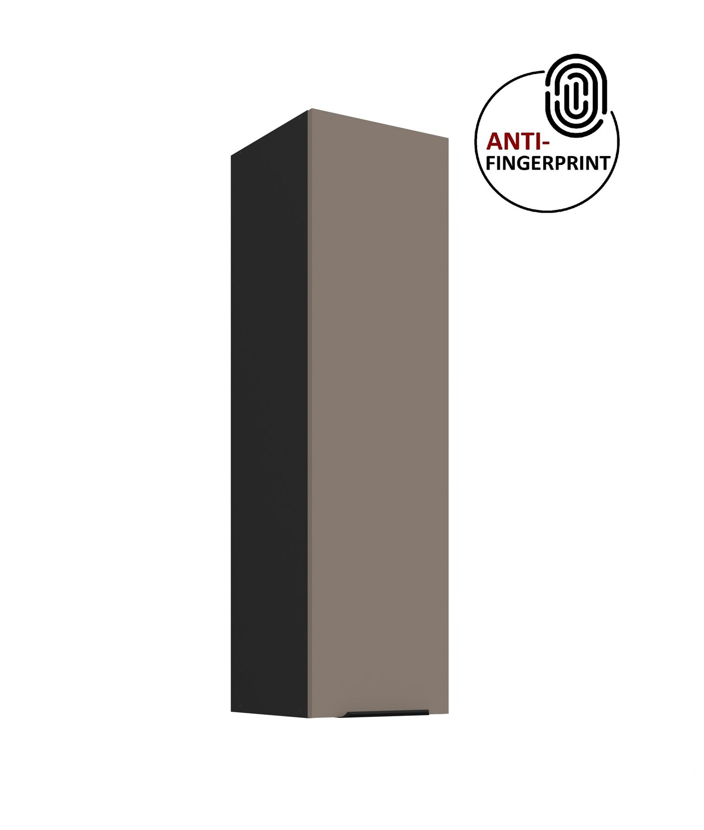 Küche ARIA Hängeschrank 30 cm Höhe 90 cm Sandgrau Küchenzeile Anti Fingerprint