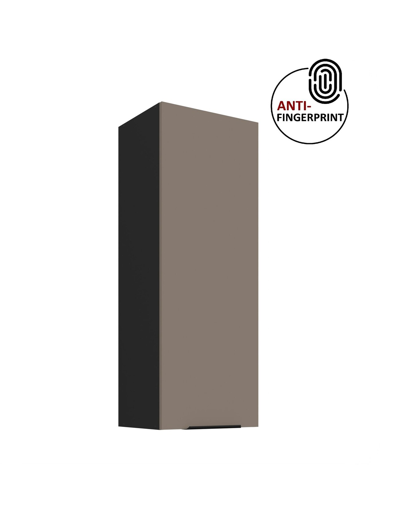 Küche ARIA Hängeschrank 40 cm Höhe 90 cm Sandgrau Küchenzeile Anti Fingerprint