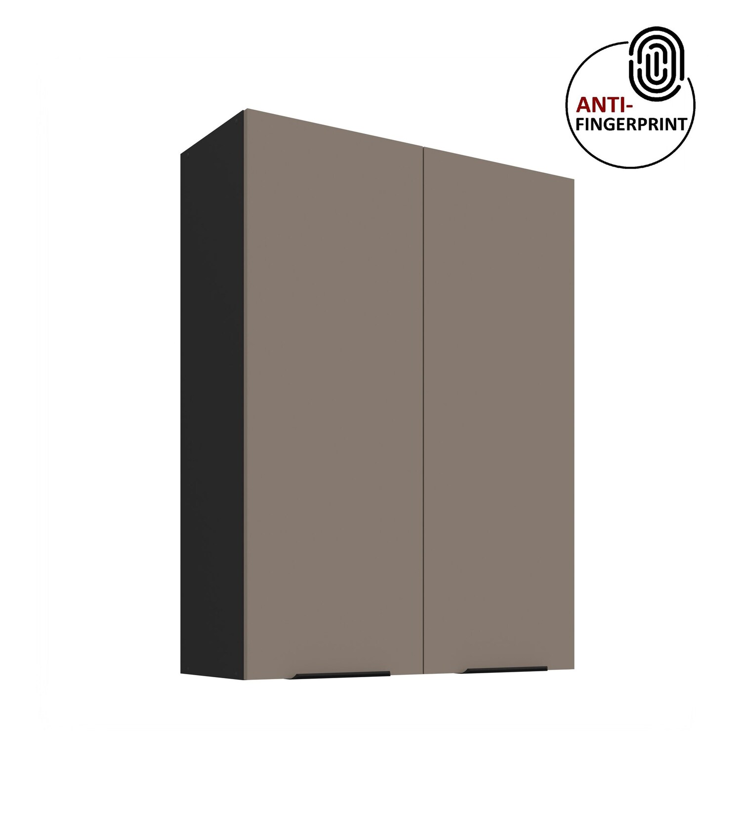 Küche ARIA Hängeschrank 80 cm Höhe 90 cm Sandgrau Küchenzeile Anti Fingerprint