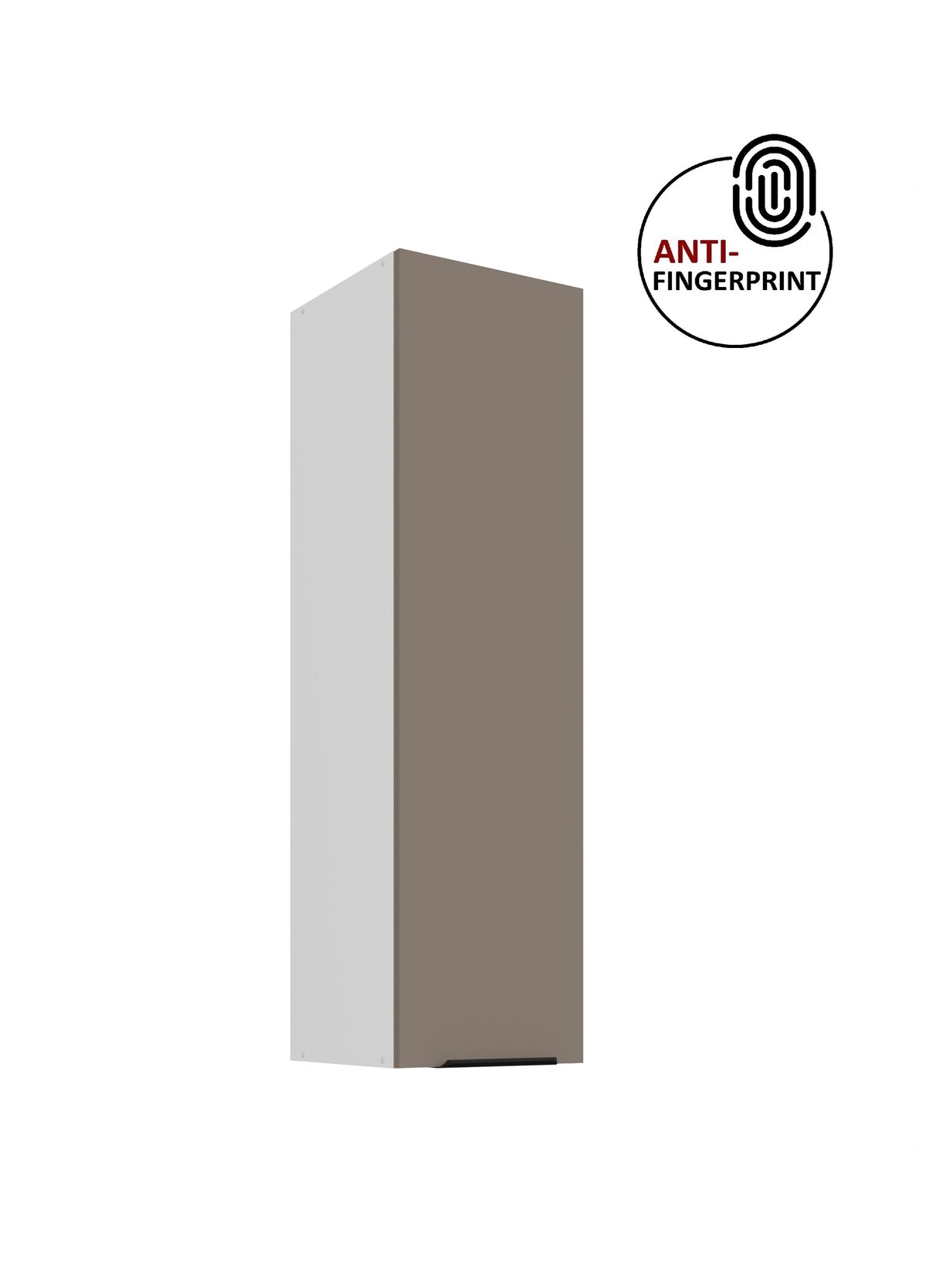 Küche ARIA Hängeschrank 30 cm Höhe 90 cm Sandgrau Küchenzeile Anti Fingerprint