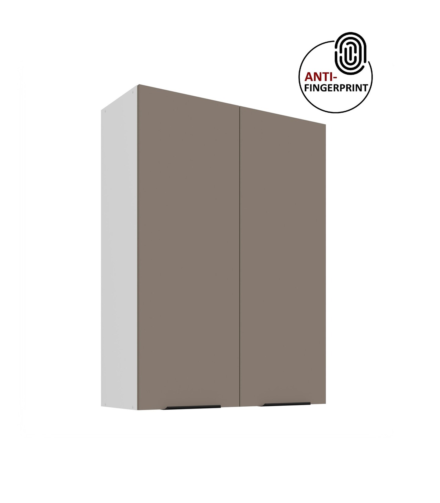 Küche ARIA Hängeschrank 80 cm Höhe 90 cm Sandgrau Küchenzeile Anti Fingerprint