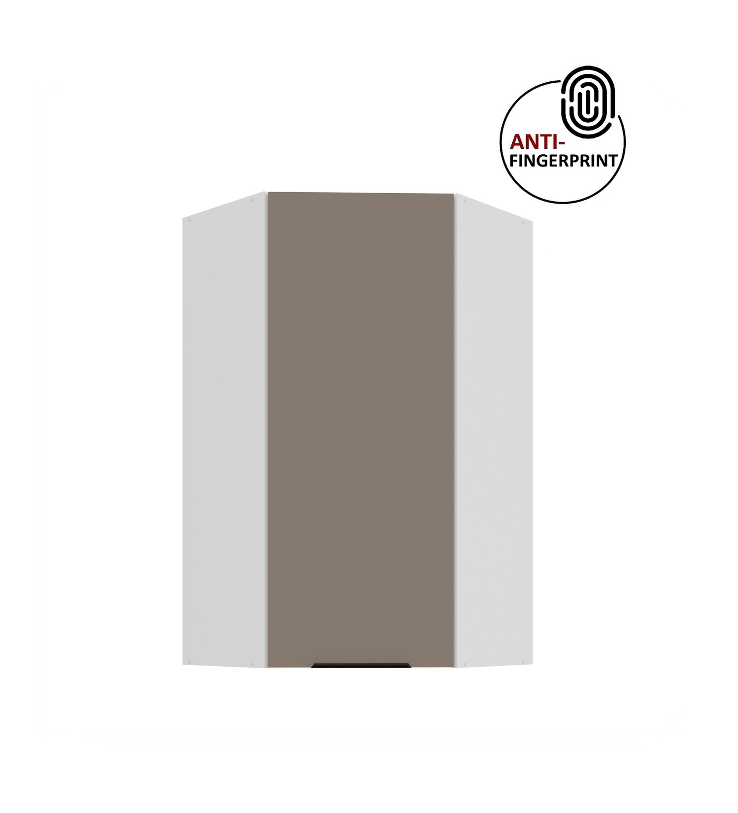 Küche ARIA Eckhängeschrank 60 cm, Höhe 90 Sandgrau Küchenzeile Anti Fingerprint