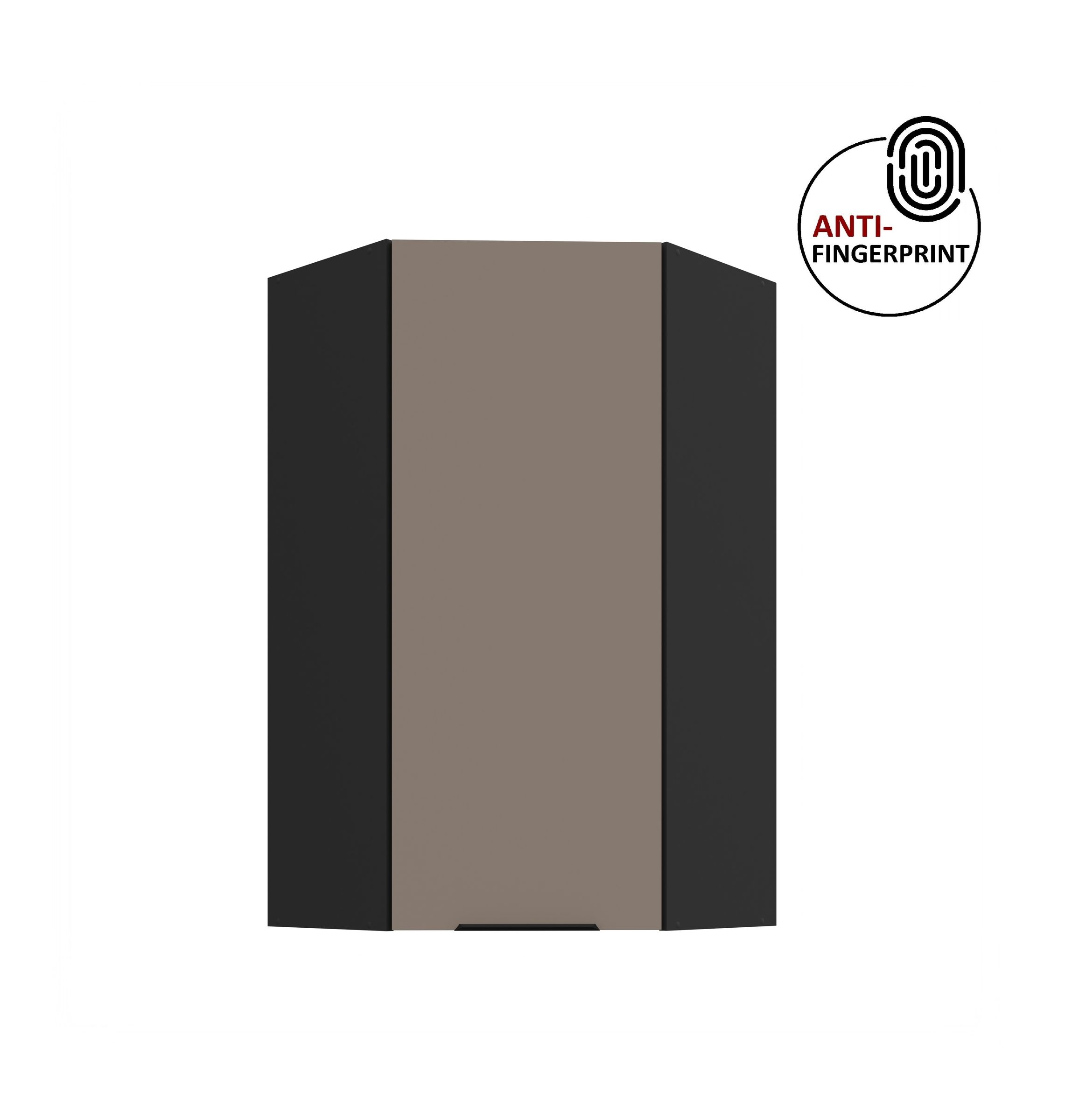 K&uuml;che ARIA Eckh&auml;ngeschrank 60 cm, H&ouml;he 90 Sandgrau K&uuml;chenzeile Anti Fingerprint - Bild 1
