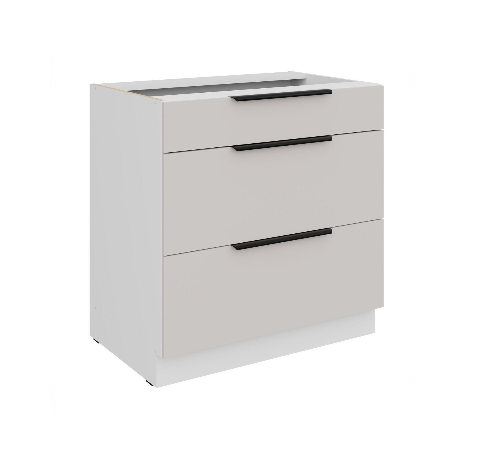 Küchen Unterschrank 80 cm COMO Kaschmir Vollauszug Soft-Close Küche Küchenzeile
