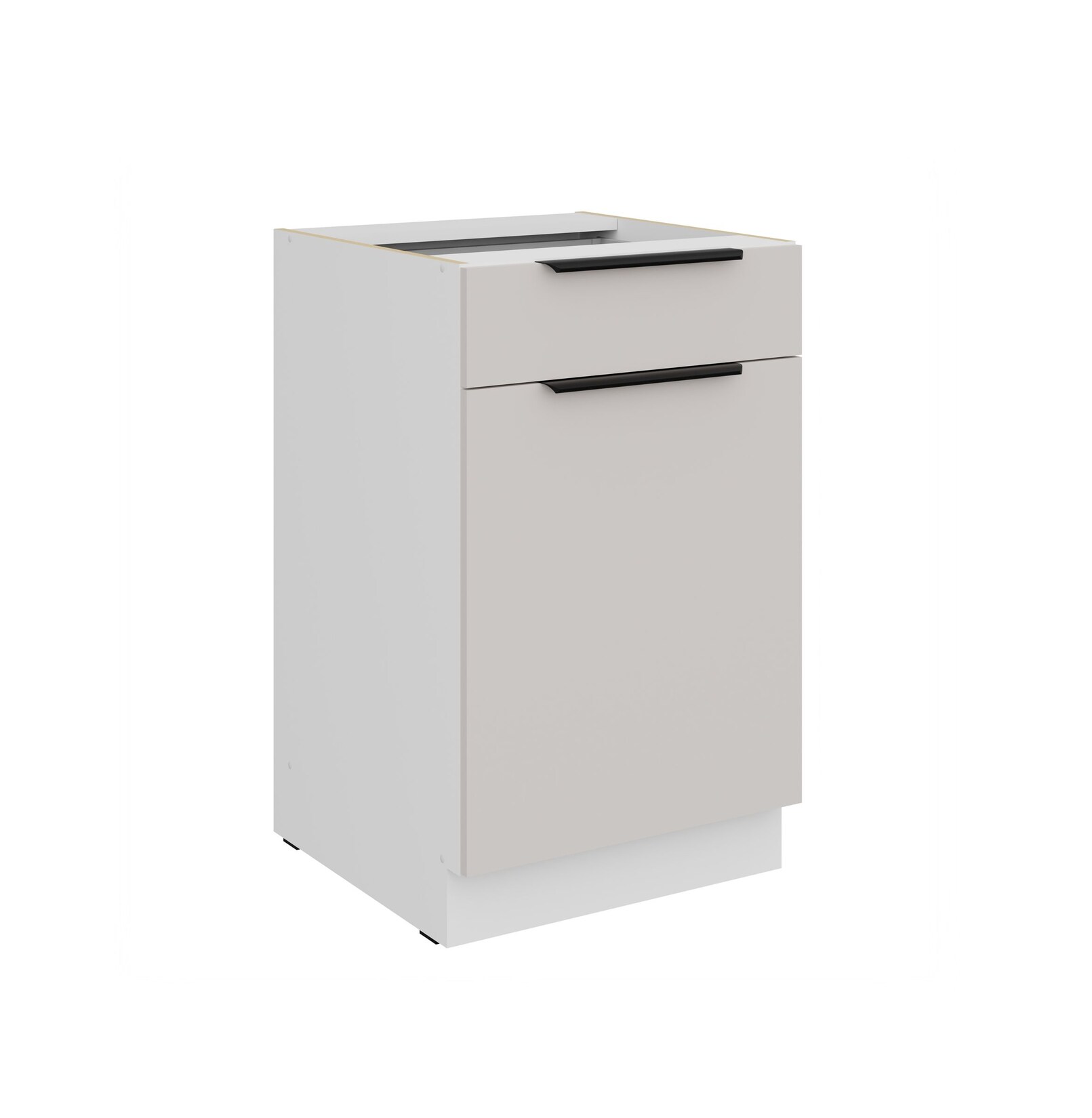 Küchen Unterschrank 50 cm COMO Kaschmir Vollauszug Soft-Close Küche Küchenzeile