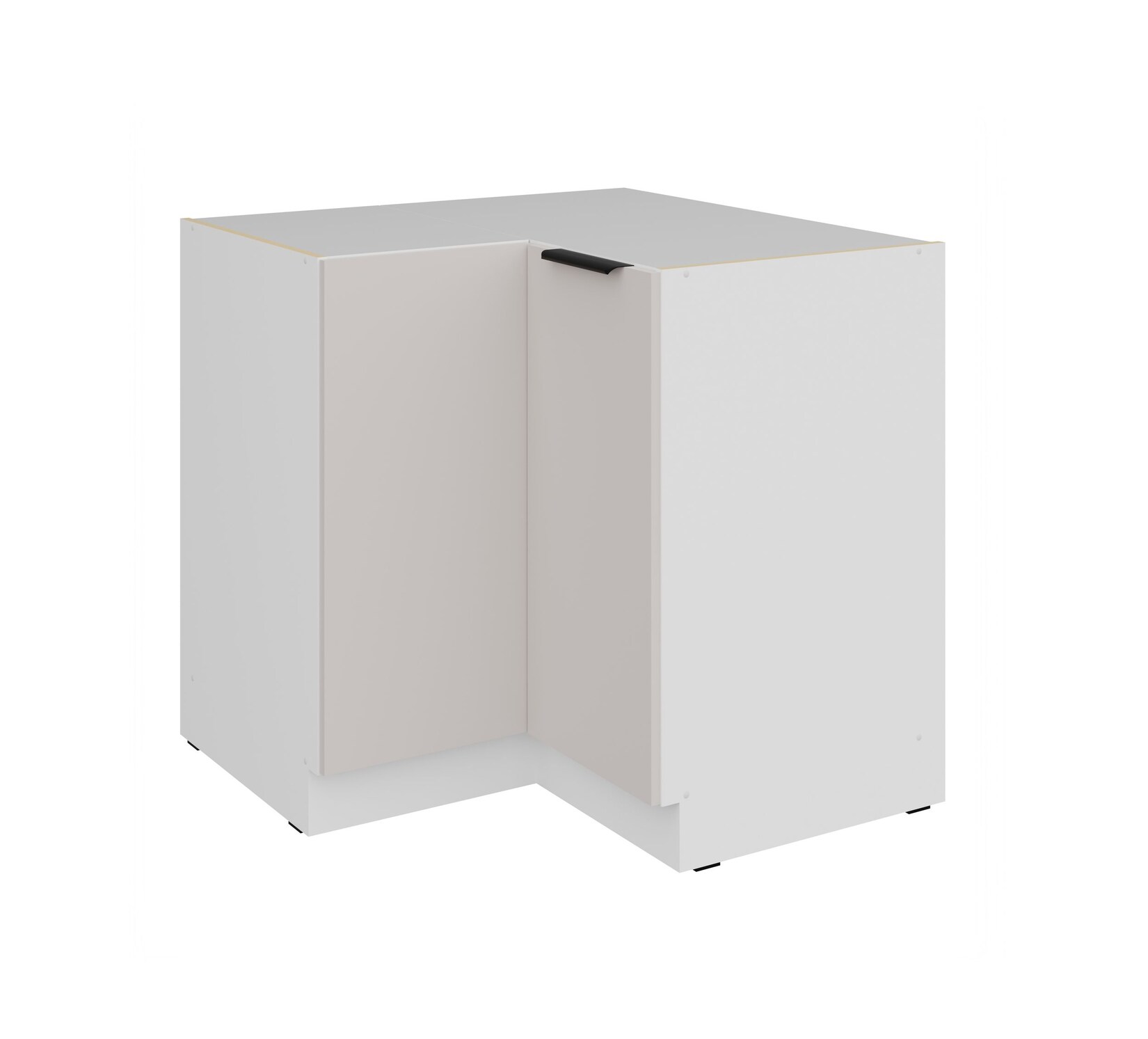 Küchen Eckunterschrank 90x90 cm COMO Kaschmir beige + Weiß Küche Küchenzeile