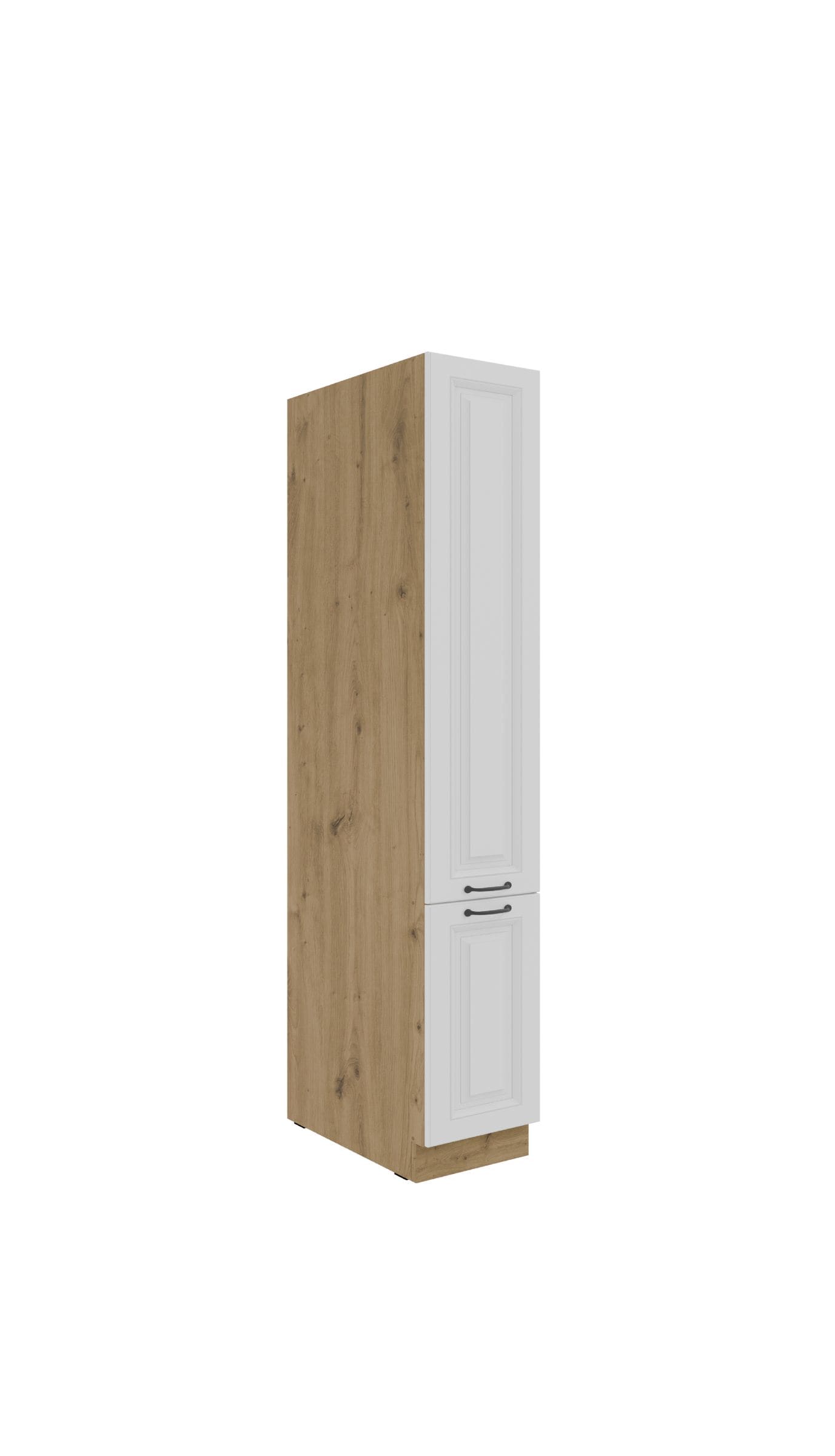 K&uuml;chen Apothekerschrank 30 cm Stilo Wei&szlig; + Eiche Artisan K&uuml;chenzeile K&uuml;chenblock - Bild 1