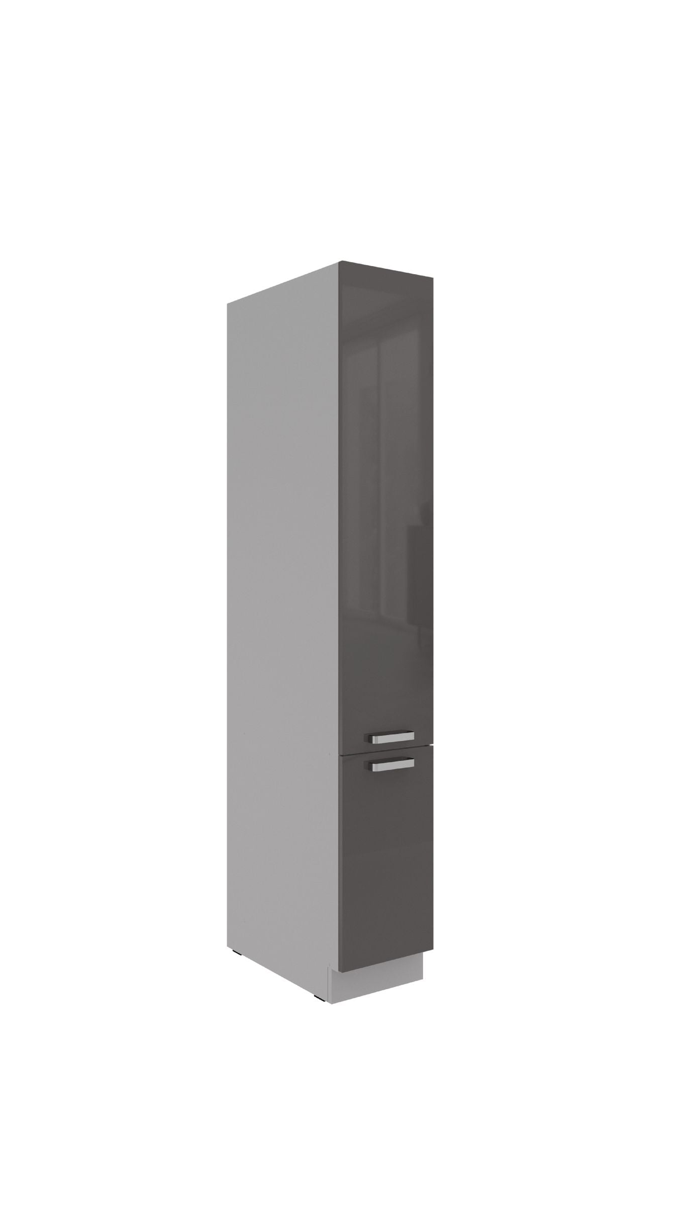 K&uuml;chen Apothekerschrank 30 cm GREY Grau hochglanz K&uuml;chenzeile K&uuml;chenblock - Bild 1