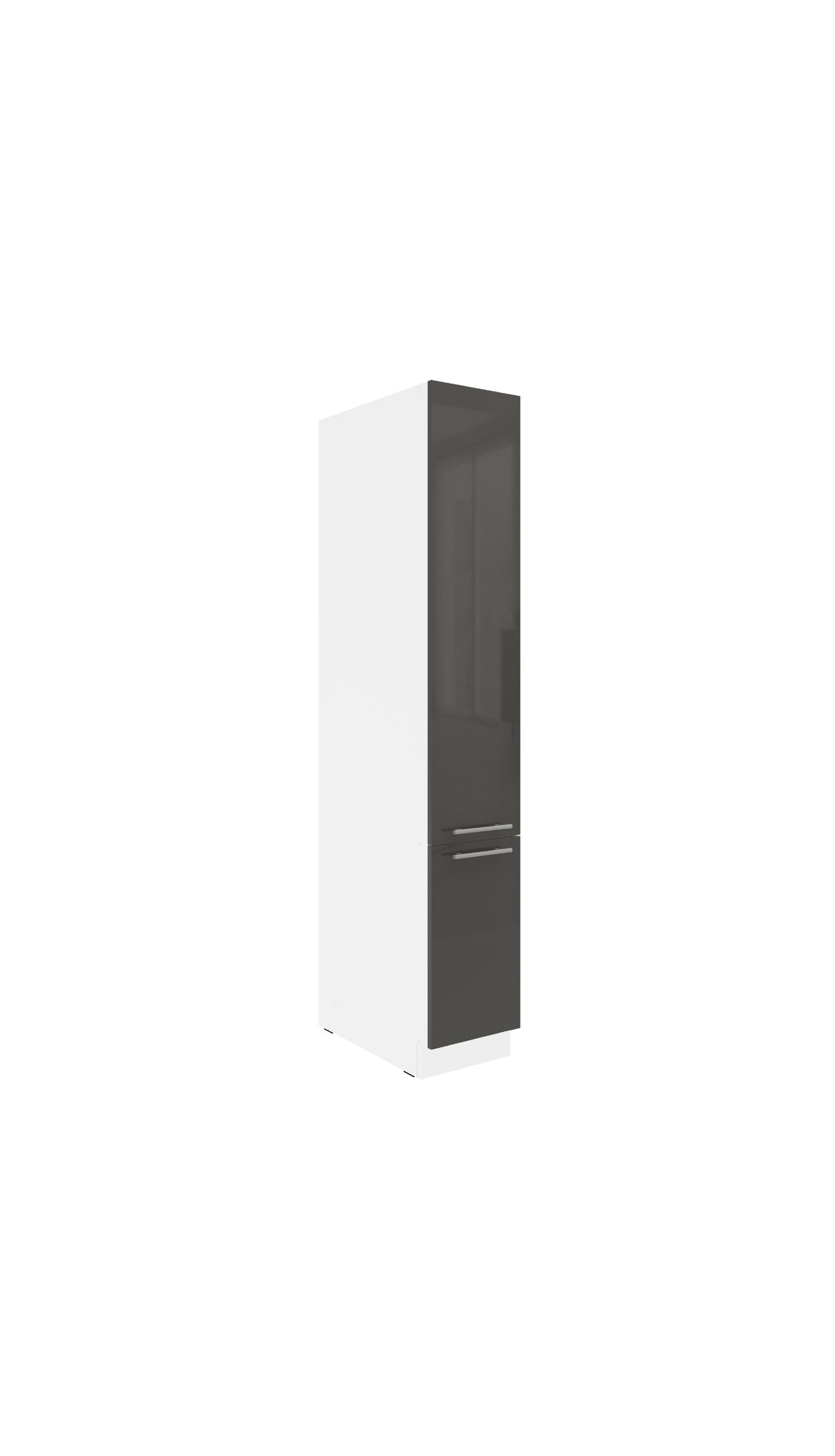 K&uuml;chen Apothekerschrank 30 cm LARA Grau hochglanz K&uuml;chenzeile K&uuml;chenblock - Bild 1