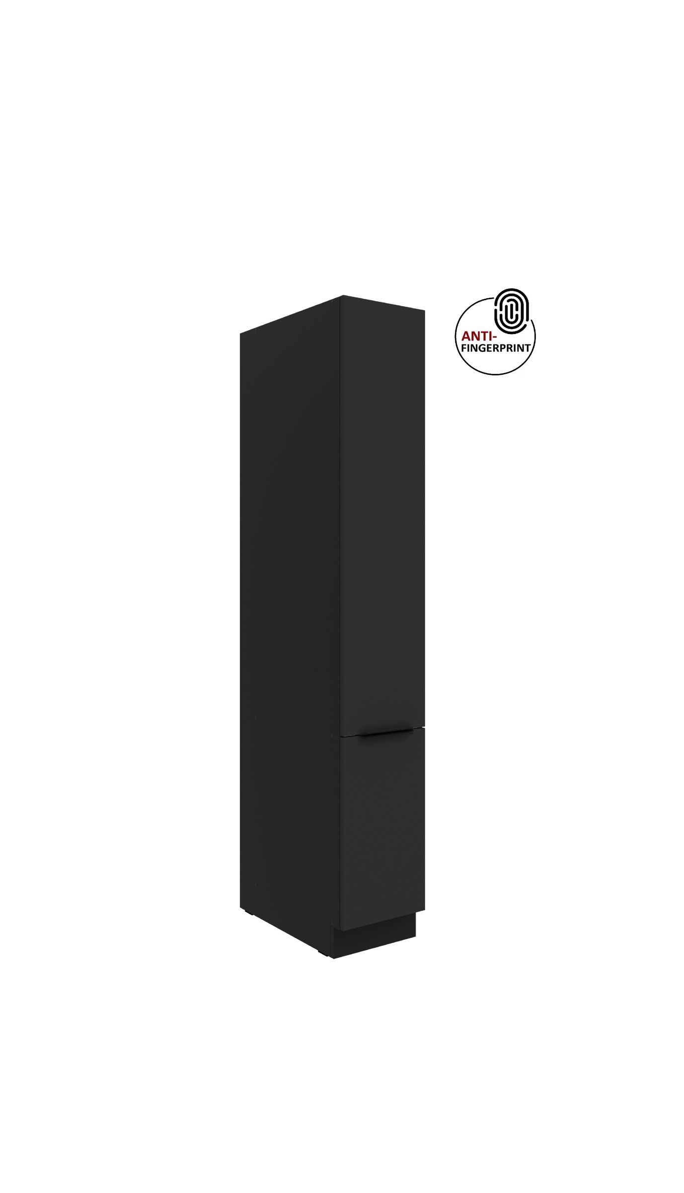 K&uuml;chen Apothekerschrank 30 cm ARIA Schwarz Anti Fingerprint K&uuml;chenzeile K&uuml;chenblock - Bild 1