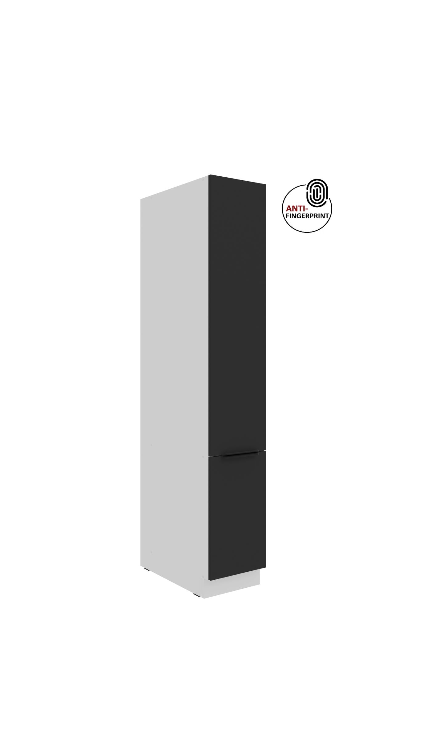 K&uuml;chen Apothekerschrank 30 cm ARIA Schwarz Anti Fingerprint K&uuml;chenzeile K&uuml;chenblock - Bild 1