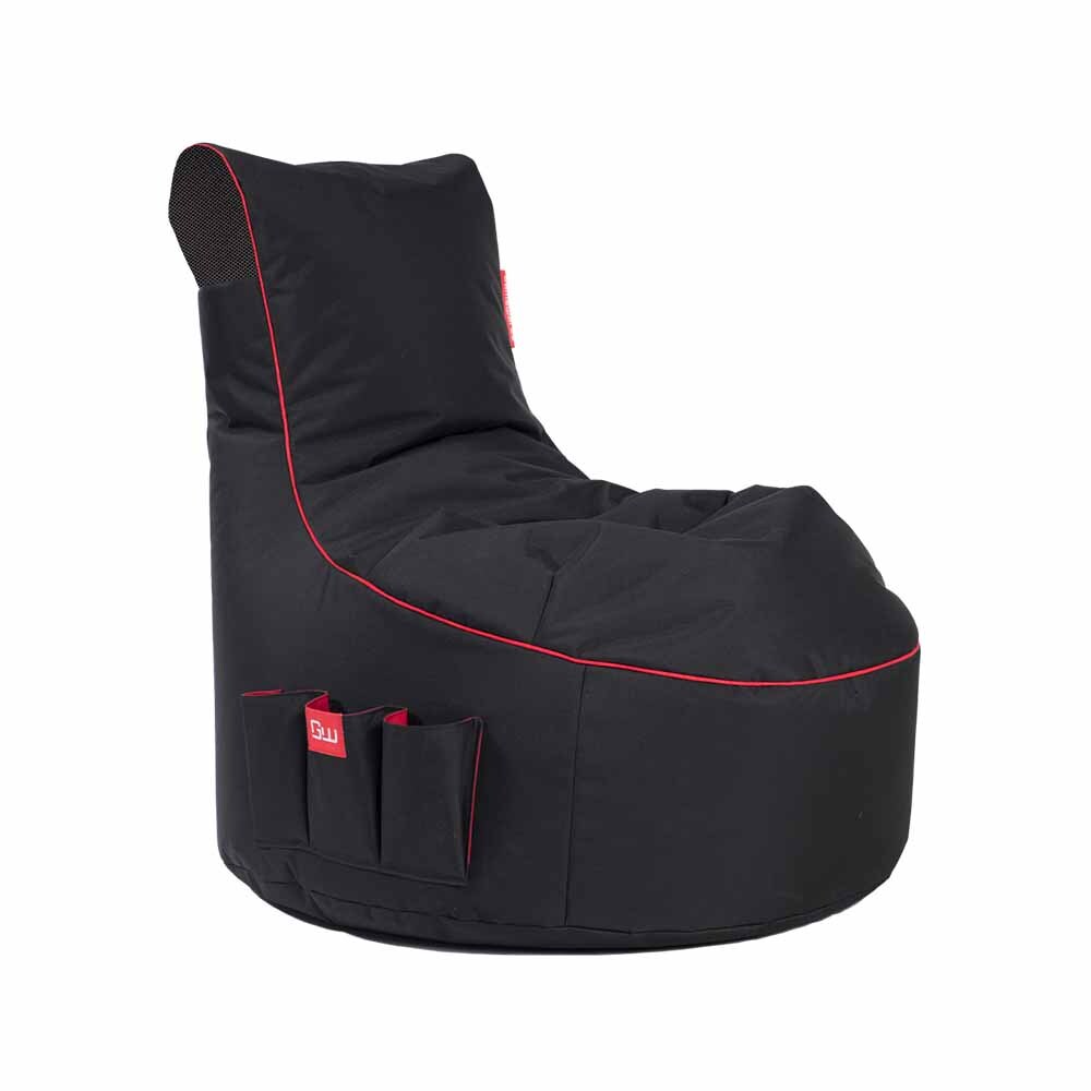Gaming Sitzsack Classic - Fabric Crimson Thunder (Schwarz/Rot)