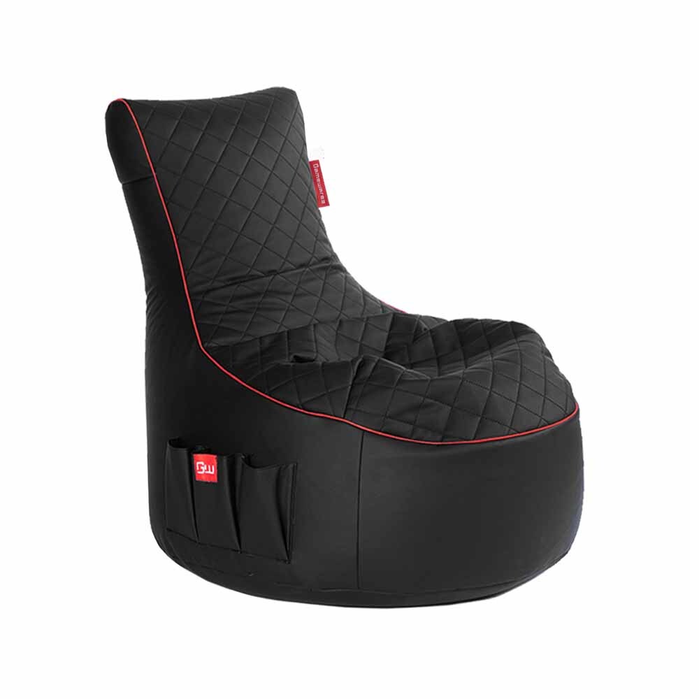 Gamewarez Gaming Sitzsack Classic - Kunstleder Crimson Hurricane (Schwarz/Rot)
