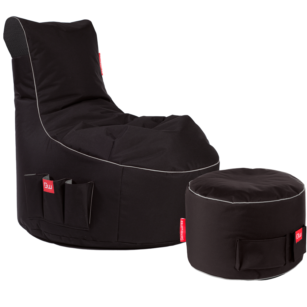 Gaming Sitzsack Bundle Classic - Fabric Cosmic Lightning (Schwarz/Grau)