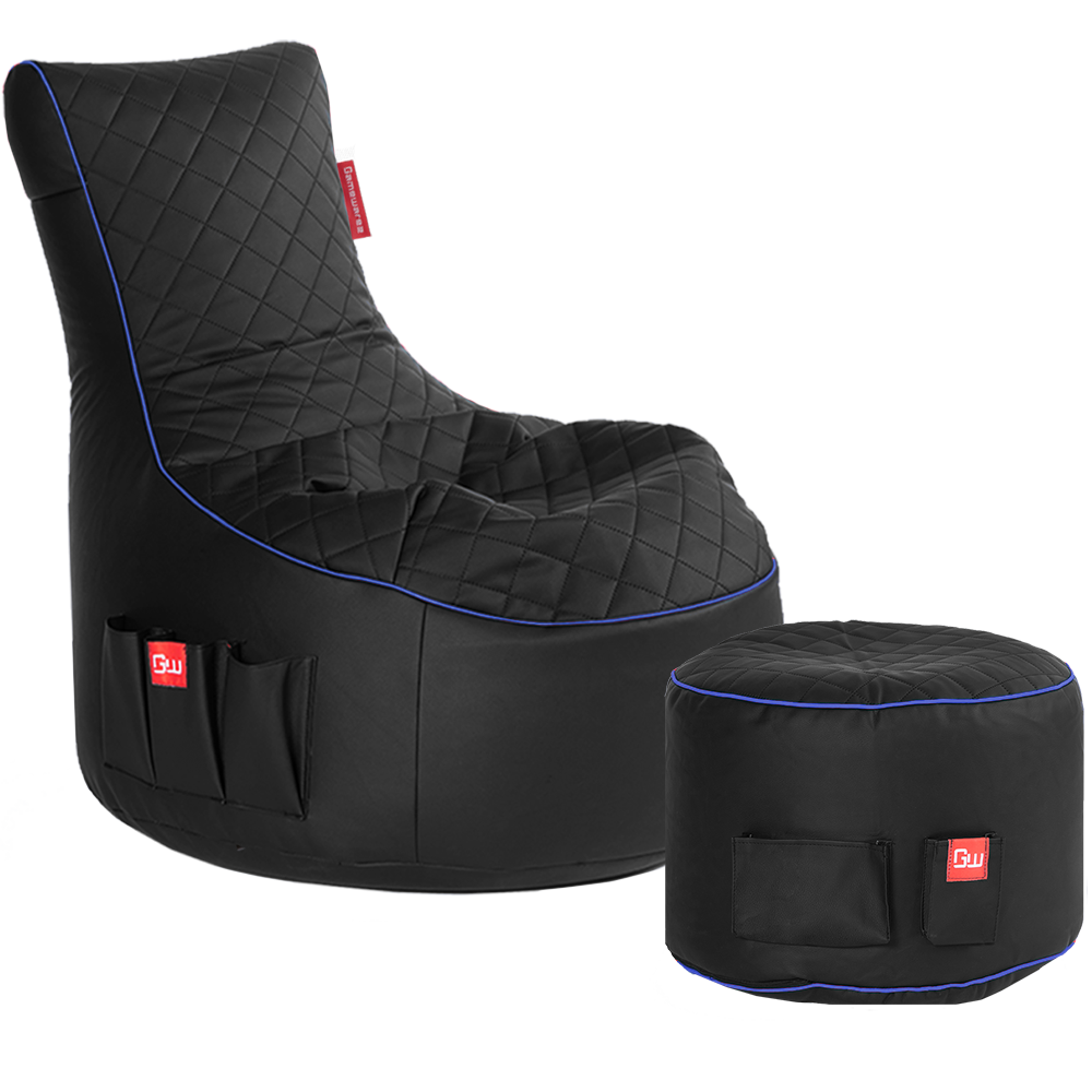 Gaming Sitzsack Bundle Classic - Arctic Hurricane (Schwarz/Blau) - Bild 1