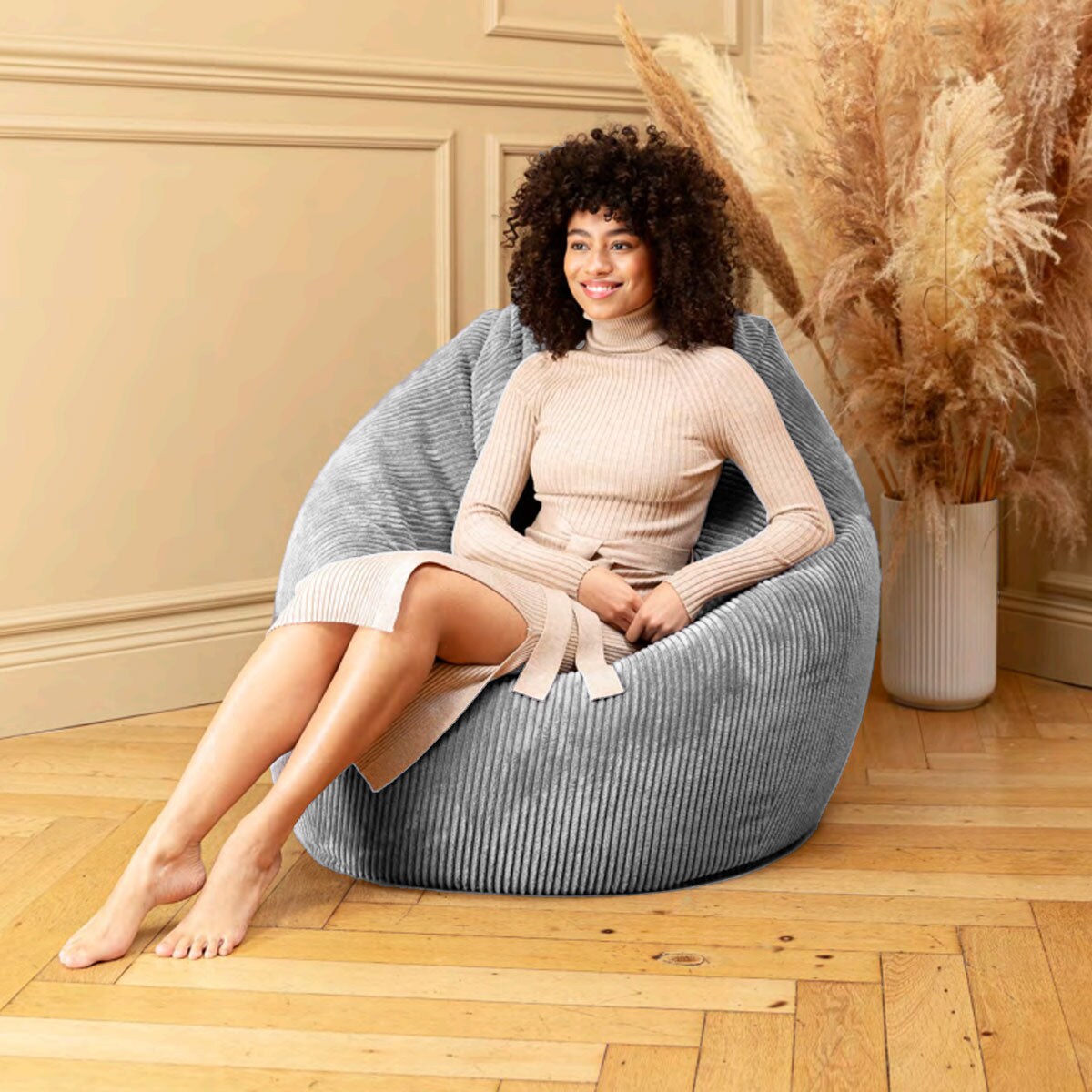 Sitzsack BeanBag Shara XXL - 300 Liter in Cord-Optik rose