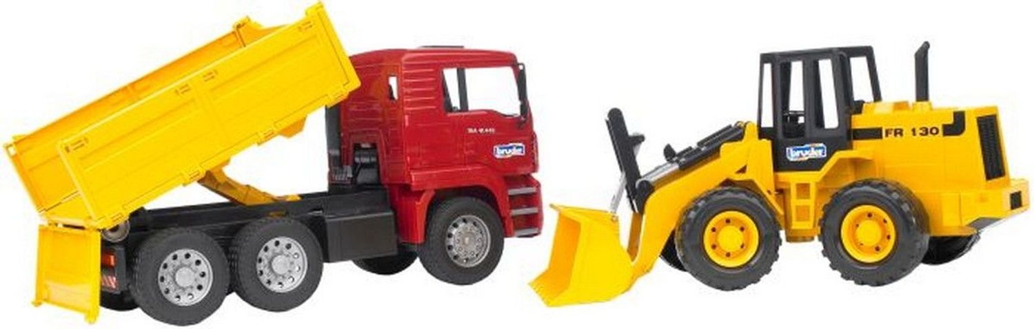 Bruder bruder 02752 MAN TGA Kipp-LKW + Gelenkradlader FR 130 - Bild 1