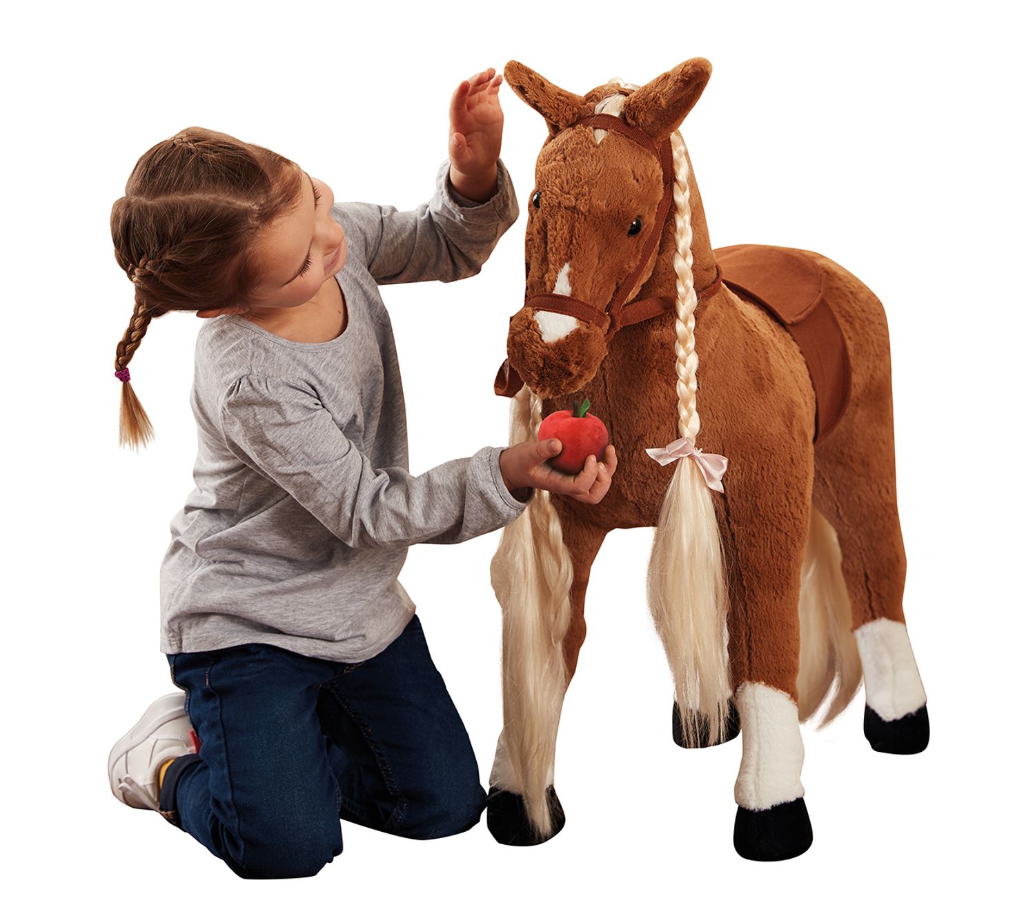 Happy People Haflinger Pferd mit Sound und Apfel - Bild 1