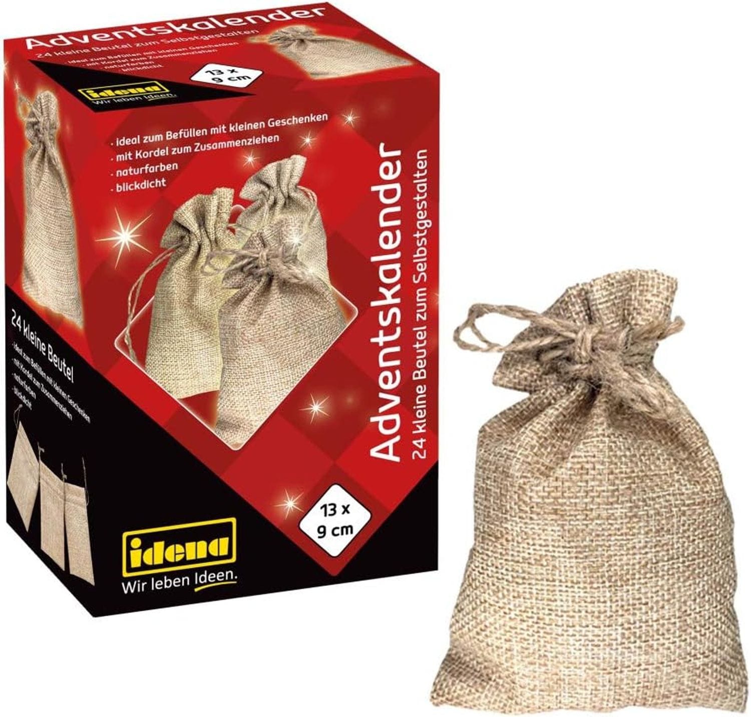 Idena 24 Leinens&auml;ckchen Adventskalender - Bild 1