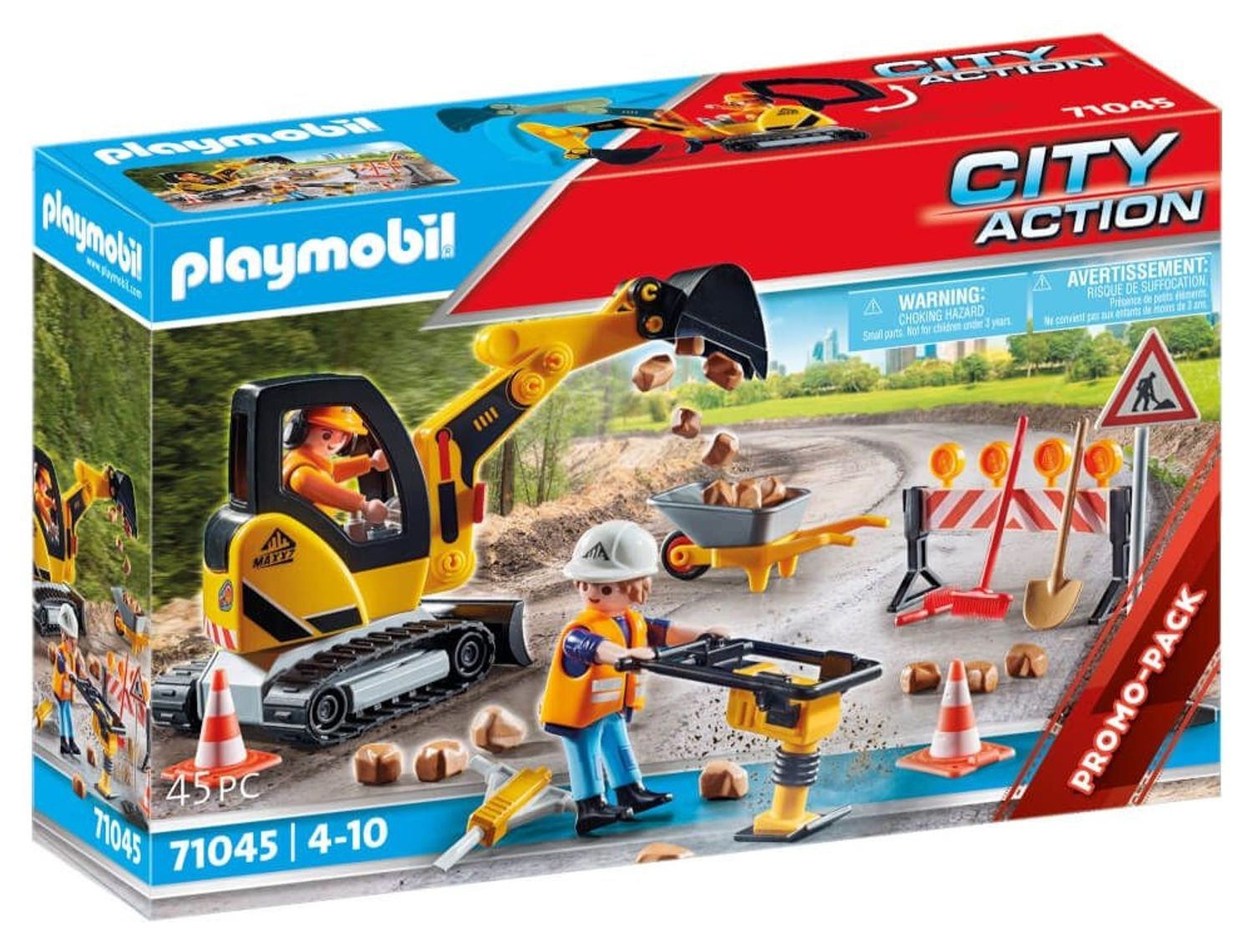 Playmobil Stra&szlig;enbau Set mit Bagger und Bauzubeh&ouml;r - Bild 1