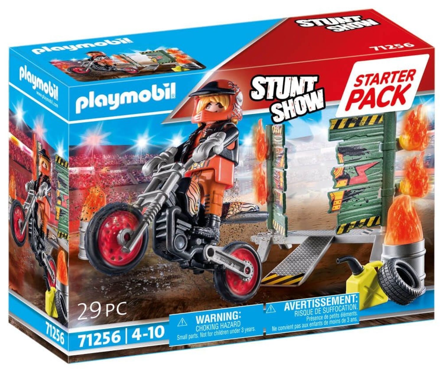 Playmobil Stuntshow Motorrad mit Feuerwand - Bild 1