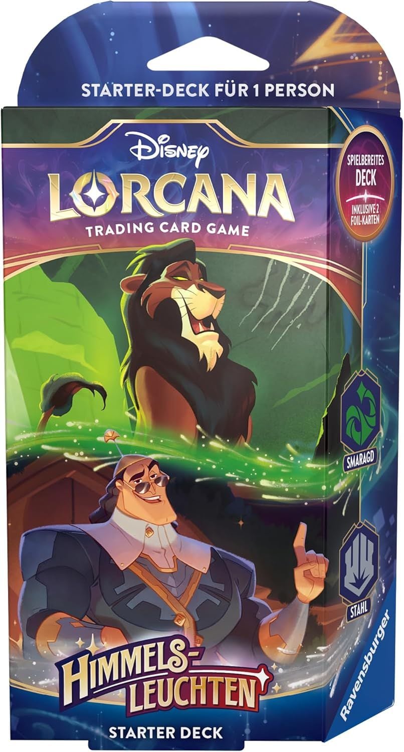 Ravensburger Disney Lorcana Himmelsleuchten - Starter Deck Smaragd und Stahl - Bild 1