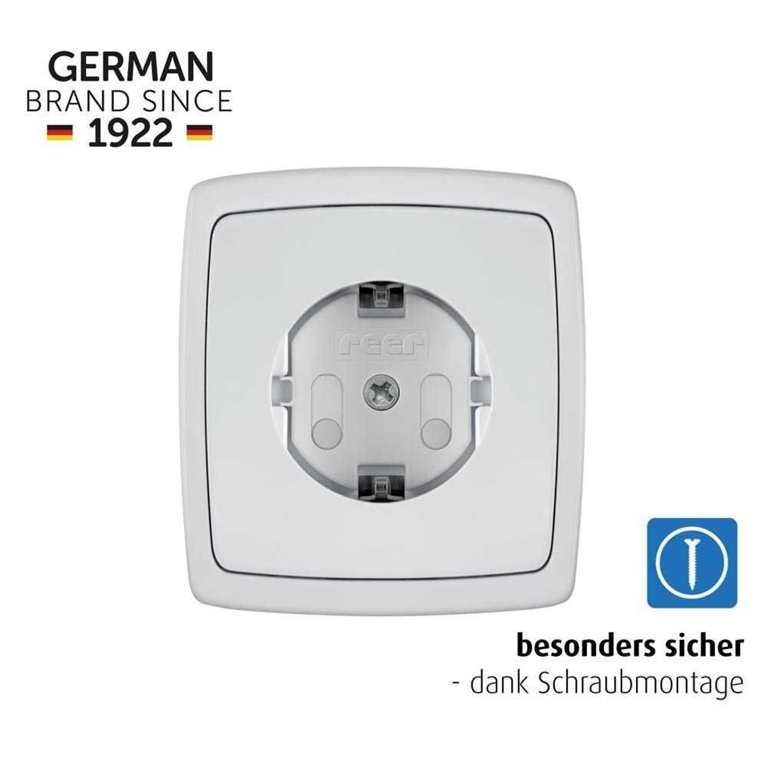 reer [10 St&uuml;ck] Steckdosenschutz schraubbar wei&szlig; - Bild 1