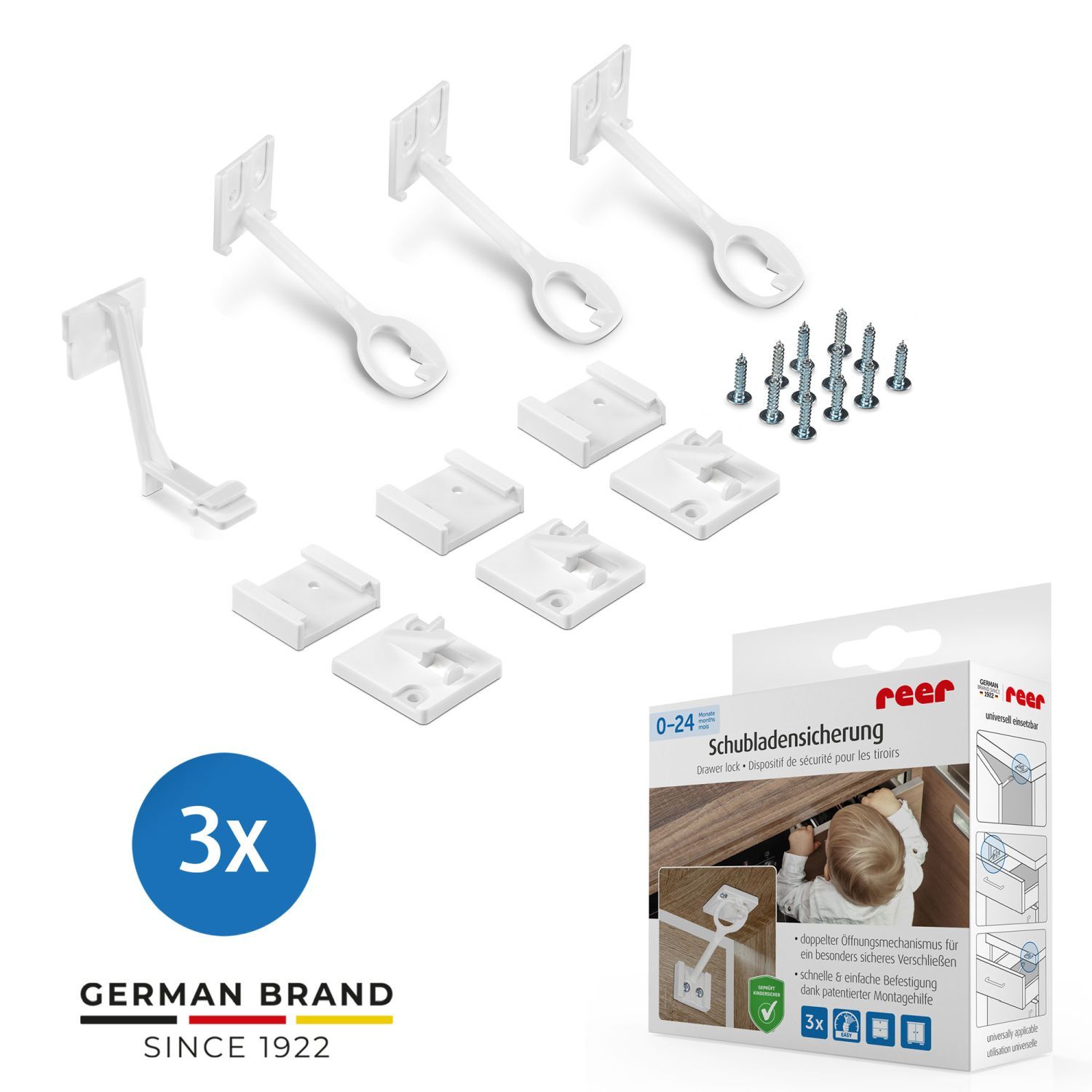 reer Schrank- und Schubladensicherung mit Montagehilfe - Bild 1