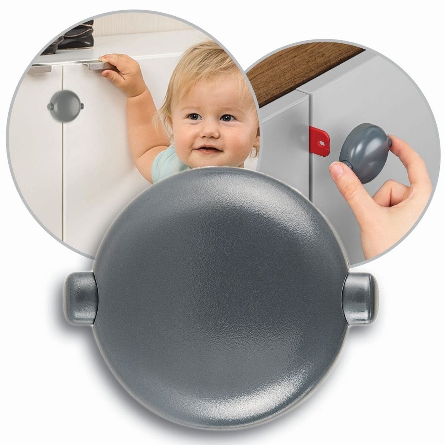 reer Schrankschloss f&uuml;r Doppelt&uuml;ren grau - Bild 1