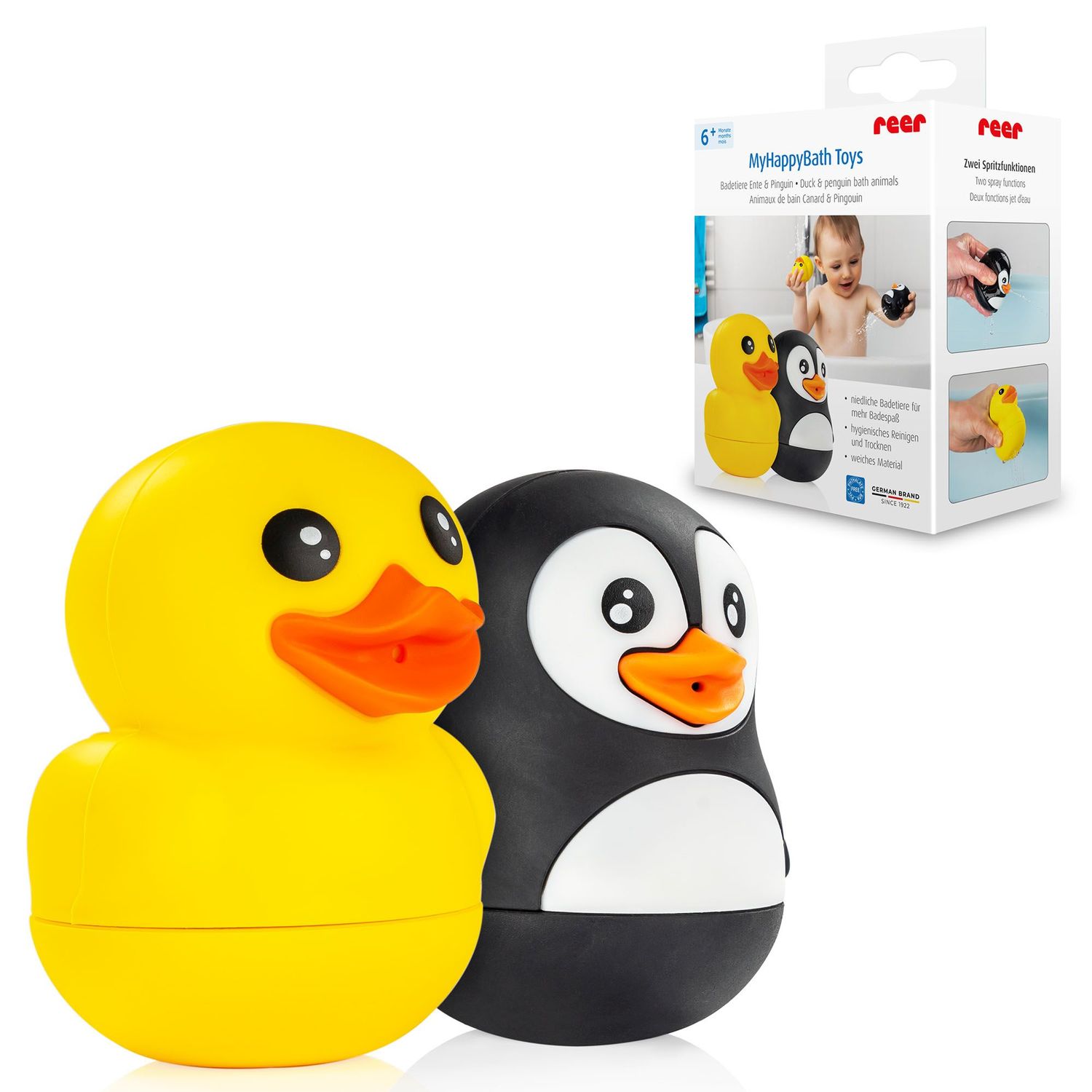 reer MyHappyBath Toys Badespieltiere Ente & Pinguin - Bild 1