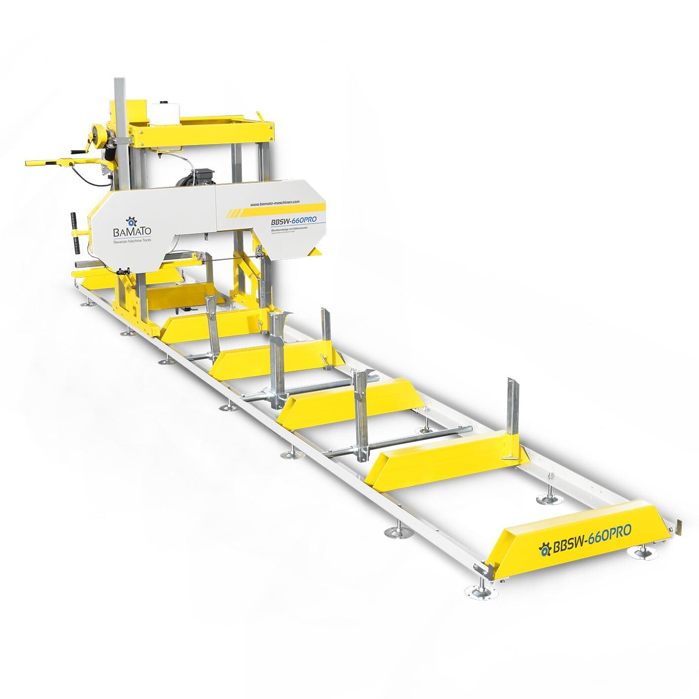 BAMATO Blockbandsäge BBSW-660PRO mit 5,9m Rollbahn und elektrischer Höhenverstellung | 04260537614200