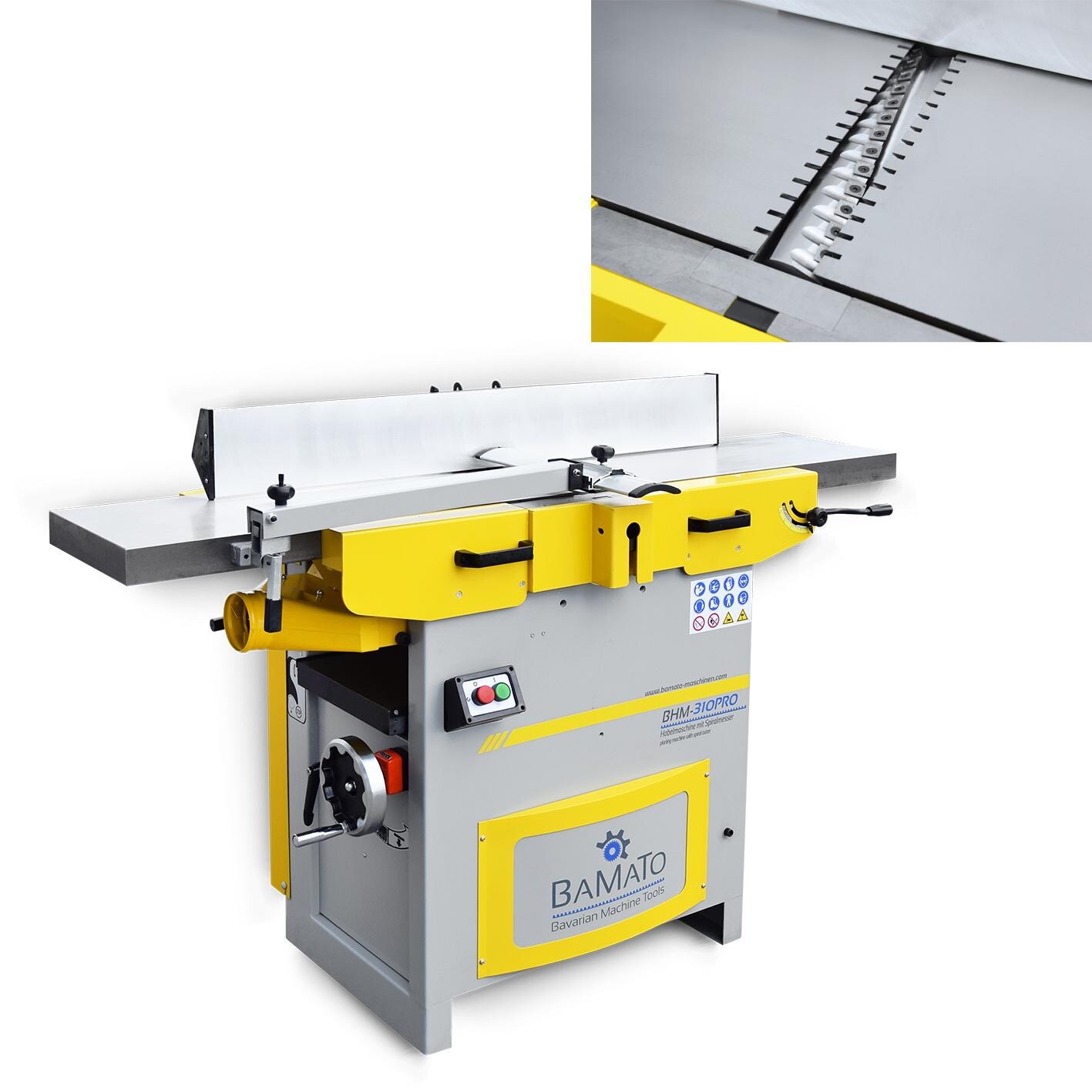 BAMATO Abricht- und Dickenhobelmaschine mit Spiralmesserwelle BHM-310PRO (400V) | 04260537612770