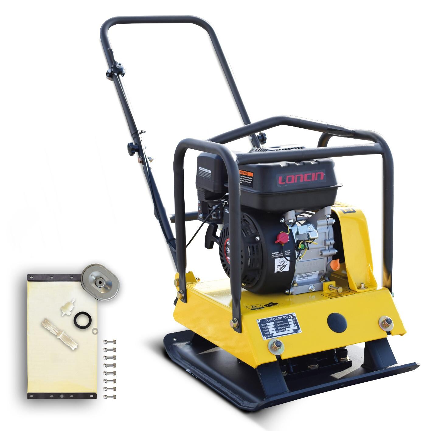 BAMATO Rüttelplatte R-100 mit Gummimatte & Zubehörkit | 04260537611537