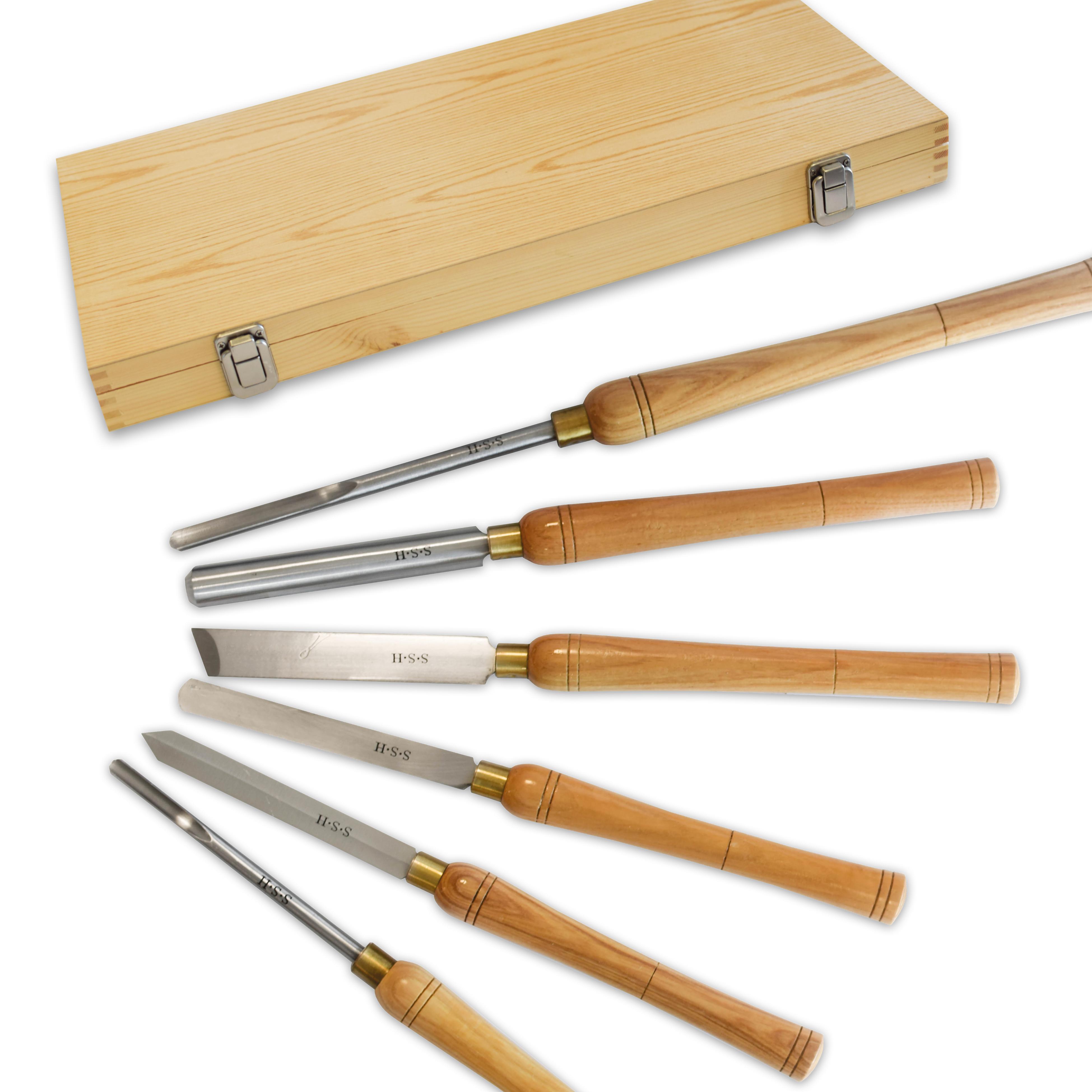 BAMATO HSS-Drechseleisen 6-teilig in Holzbox - Bild 1