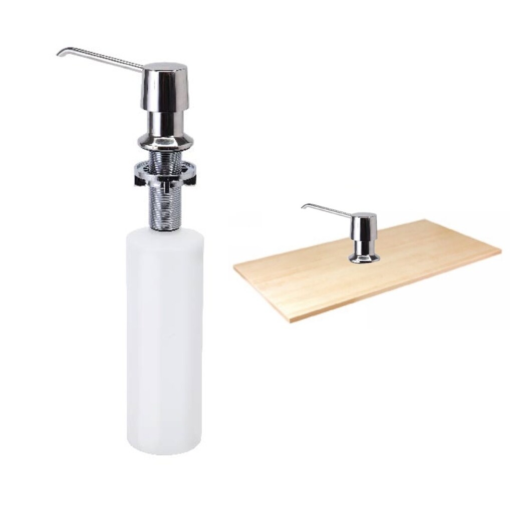 Seifenspender für Einbau in Waschbecken von oben befüllbar 130 x 320 x 60 mm - 500ml Chrom