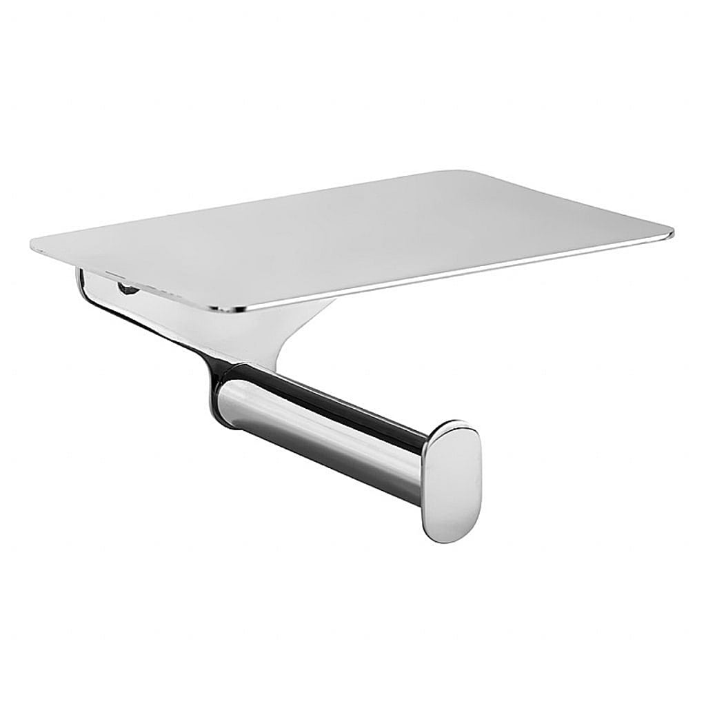 Brillantbad BORGANIC Papierrollenhalter mit Ablage Edelstahl poliert 150x85x115 mm f&uuml;r Bad & WC >> zum Bohren - Bild 1