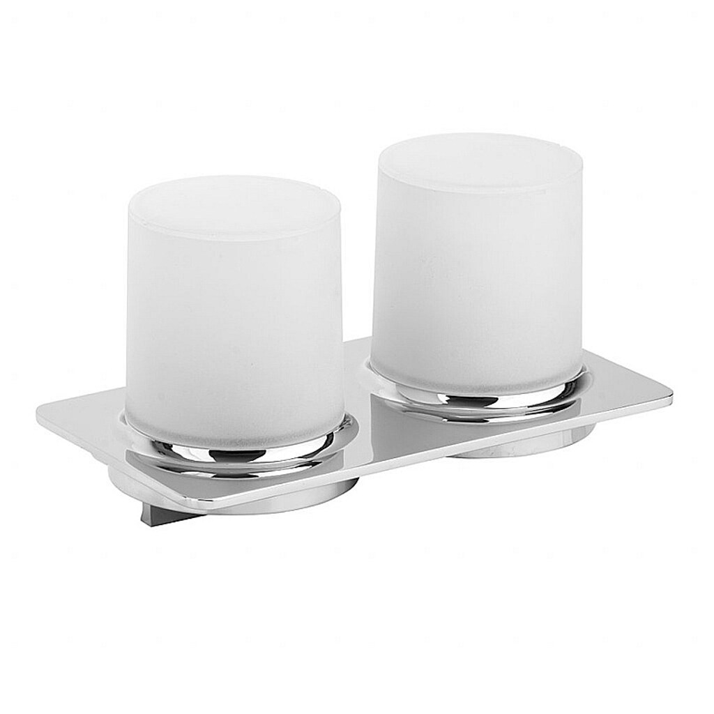 Brillantbad BORGANIC Seifenspender doppelt Chrom poliert Kunststoff 200x115x100 mm, 200 ml für Bad & Küche >> zum Bohren