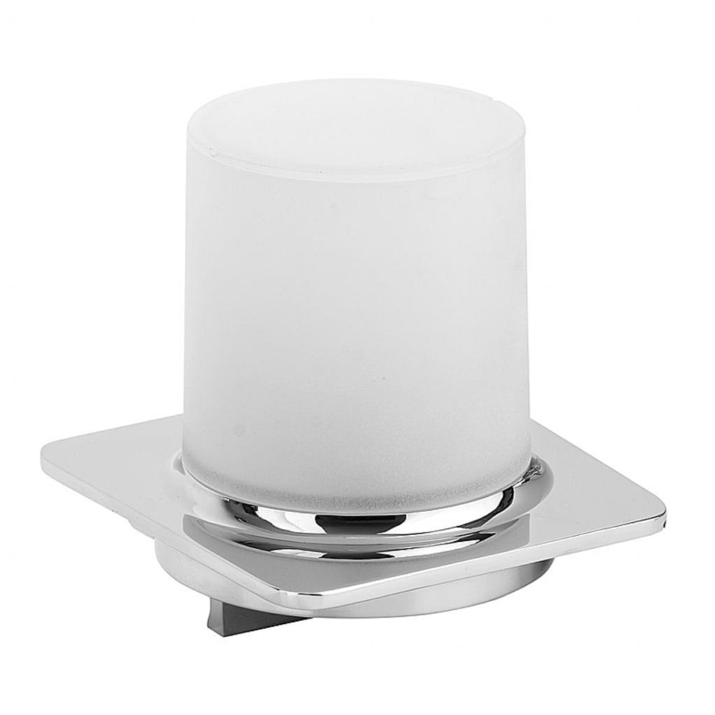 Brillantbad BORGANIC Seifenspender Edelstahl poliert Kunststoff Wei&szlig; 100x115x100 mm, 200 ml f&uuml;r Bad & K&uuml;che >> zum Bohren - Bild 1