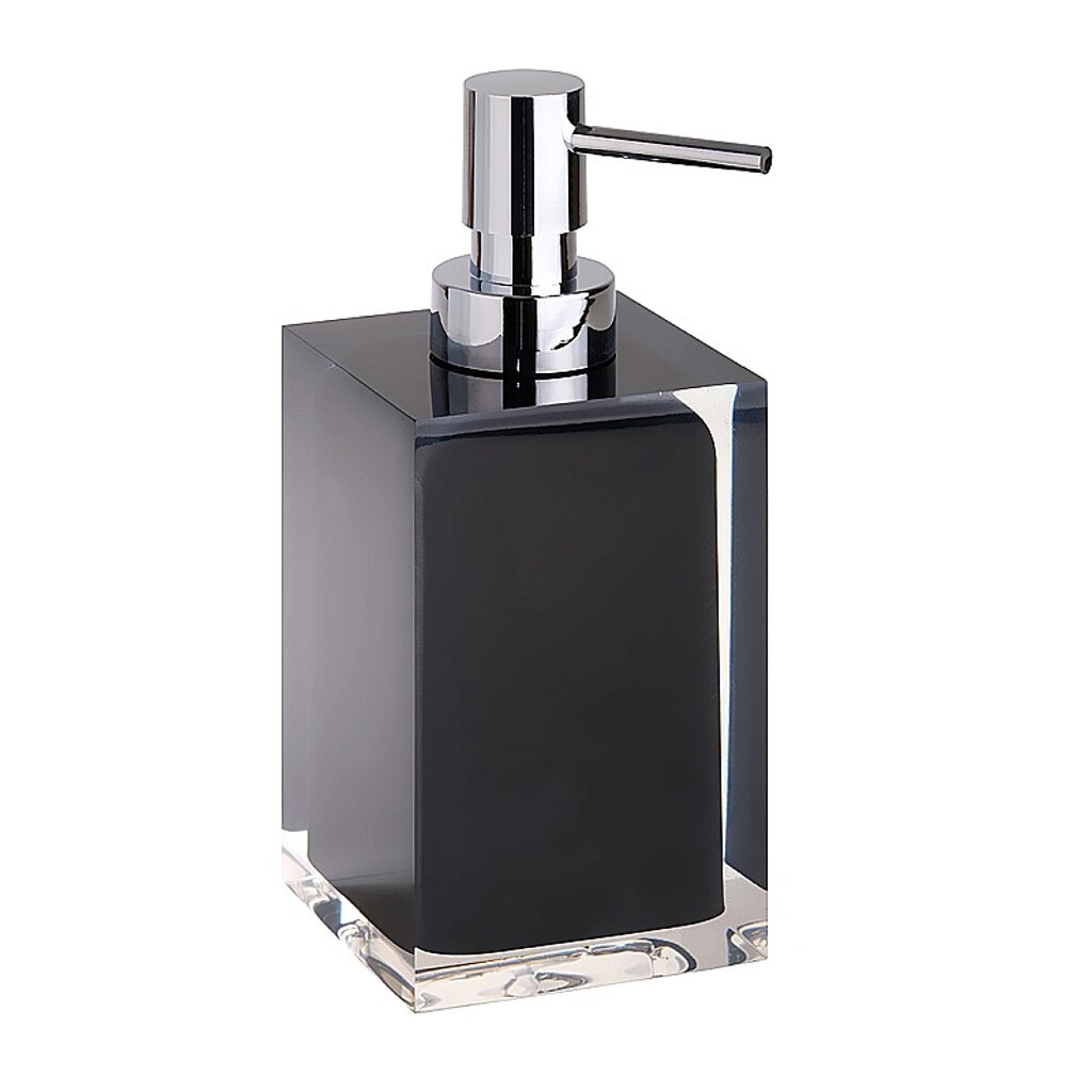 Brillantbad BISTA Seifenspender Polyresin Schwarz 70x172x82 mm, 250 ml f&uuml;r Bad & K&uuml;che >> Freistehend anwendbar - Bild 1