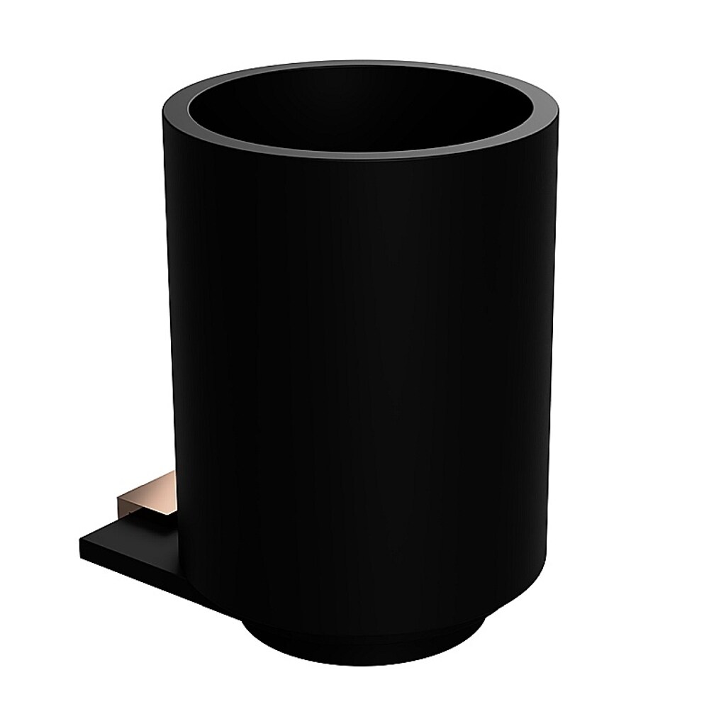 Brillantbad BALLA Glashalter Messing Polyresin Schwarz Kupfer 75x123x99 mm für Bad & Küche >> zum Bohren