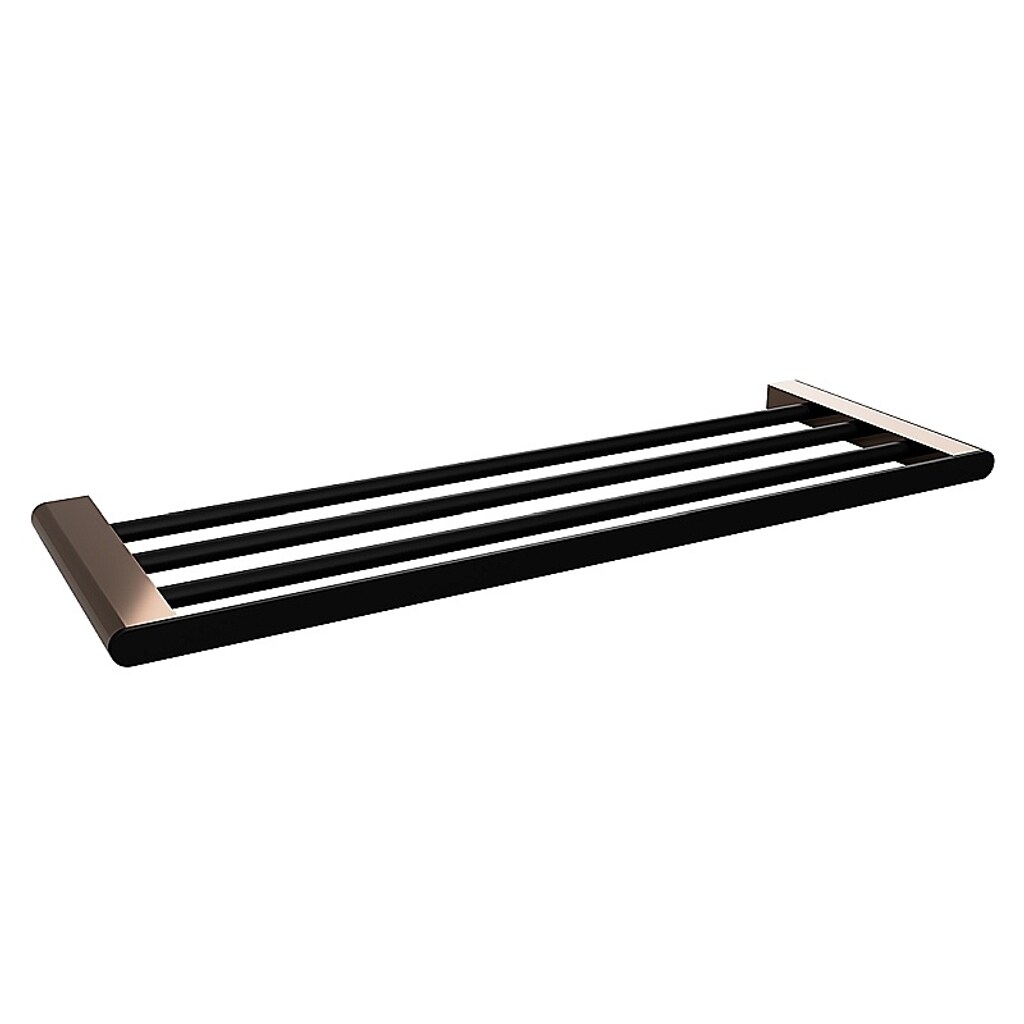 Brillantbad BALLA Handtuchablage Messing Schwarz Kupfer 600x20x200 mm für Bad & Küche >> zum Bohren