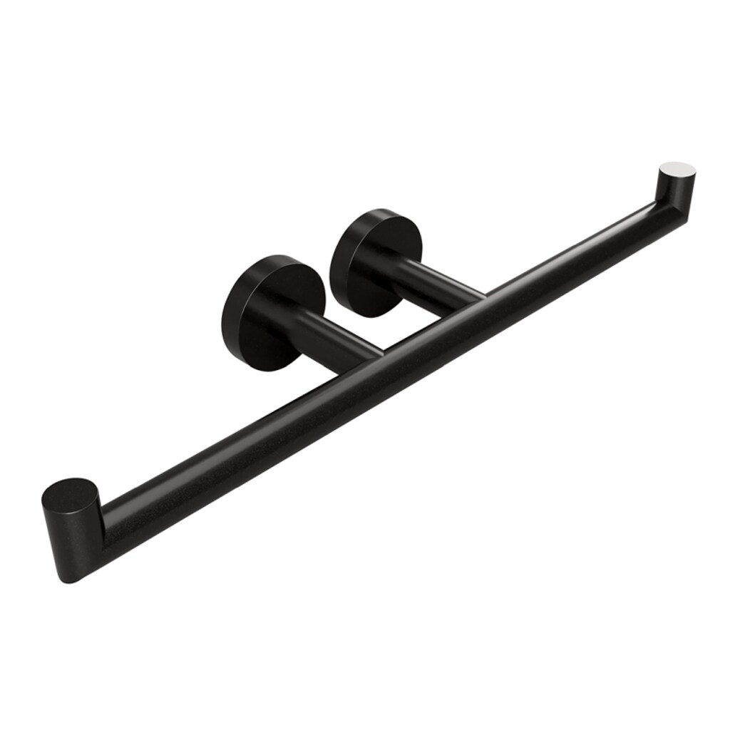 Brillantbad BARK Papierrollenhalter Doppelarm Messing Schwarz 385x55x85 mm f&uuml;r Bad & WC >> zum Bohren oder Kleben* - Bild 1