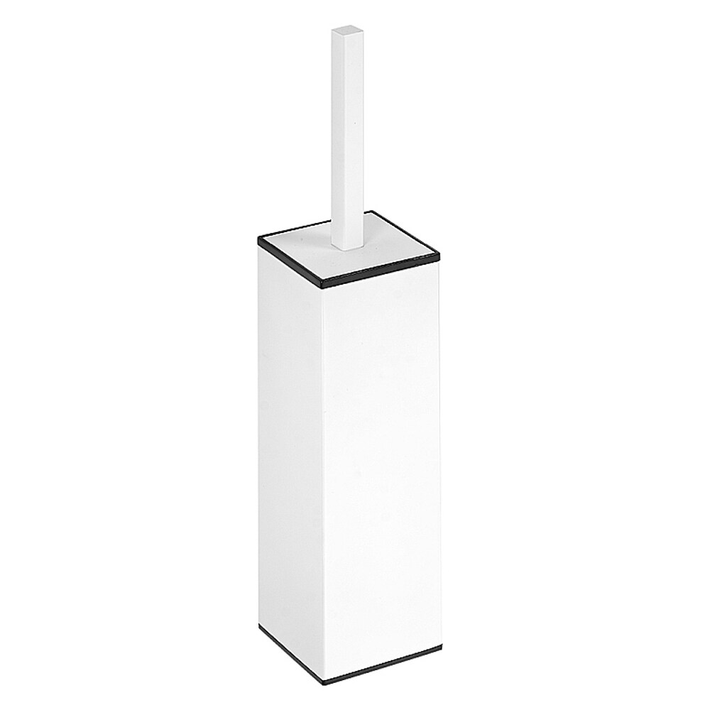Brillantbad WHITE WC-Bürstengarnitur Messing Weiß 80x400x80 mm für Bad & WC >> zum Bohren oder Freistehend anwendbar