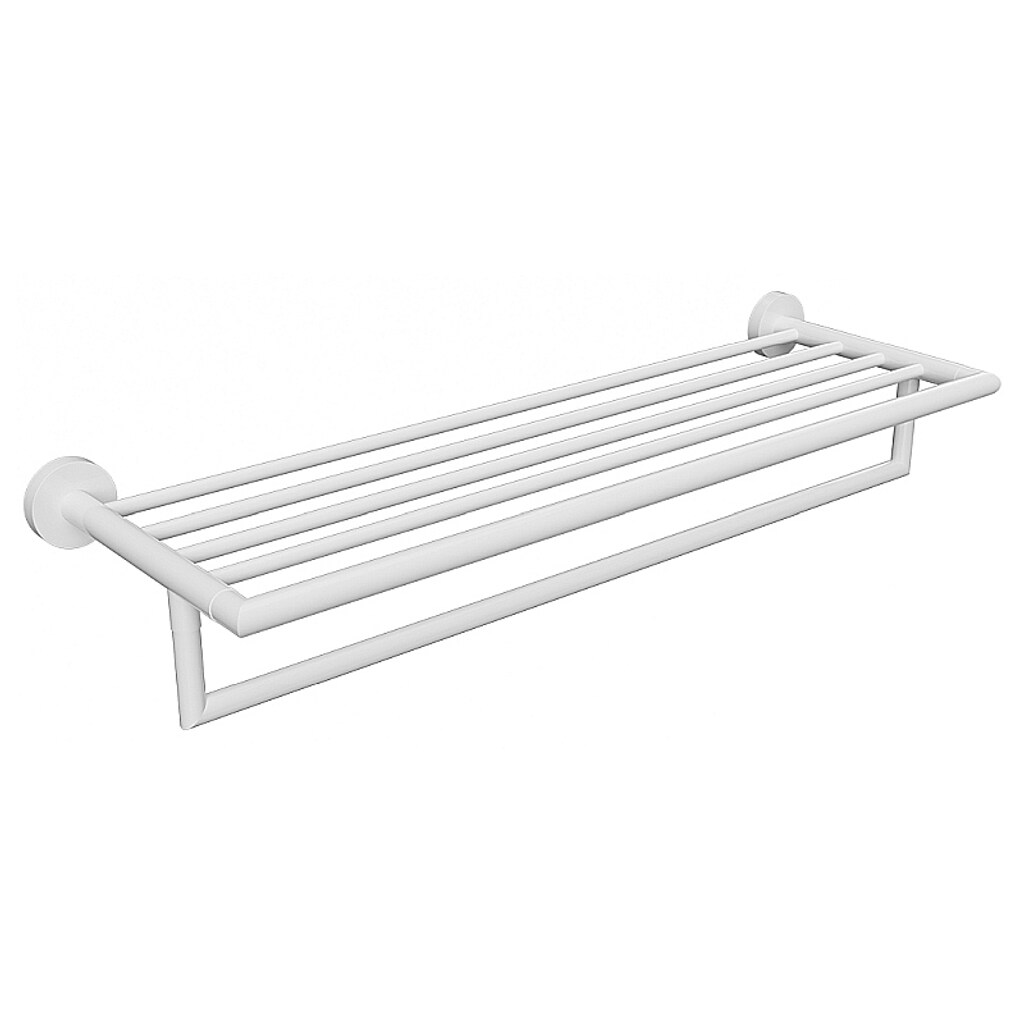 Brillantbad WHITE Handtuchablage Messing Weiß 550x120x265 mm für Bad & Küche >> zum Bohren