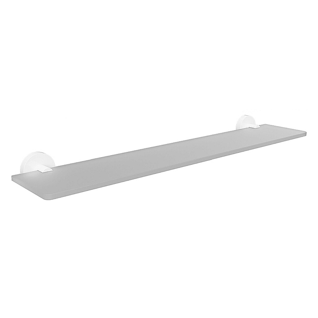 Brillantbad WHITE Glasablage Messing Weiß 600x55x130 mm für Bad & Küche >> zum Bohren
