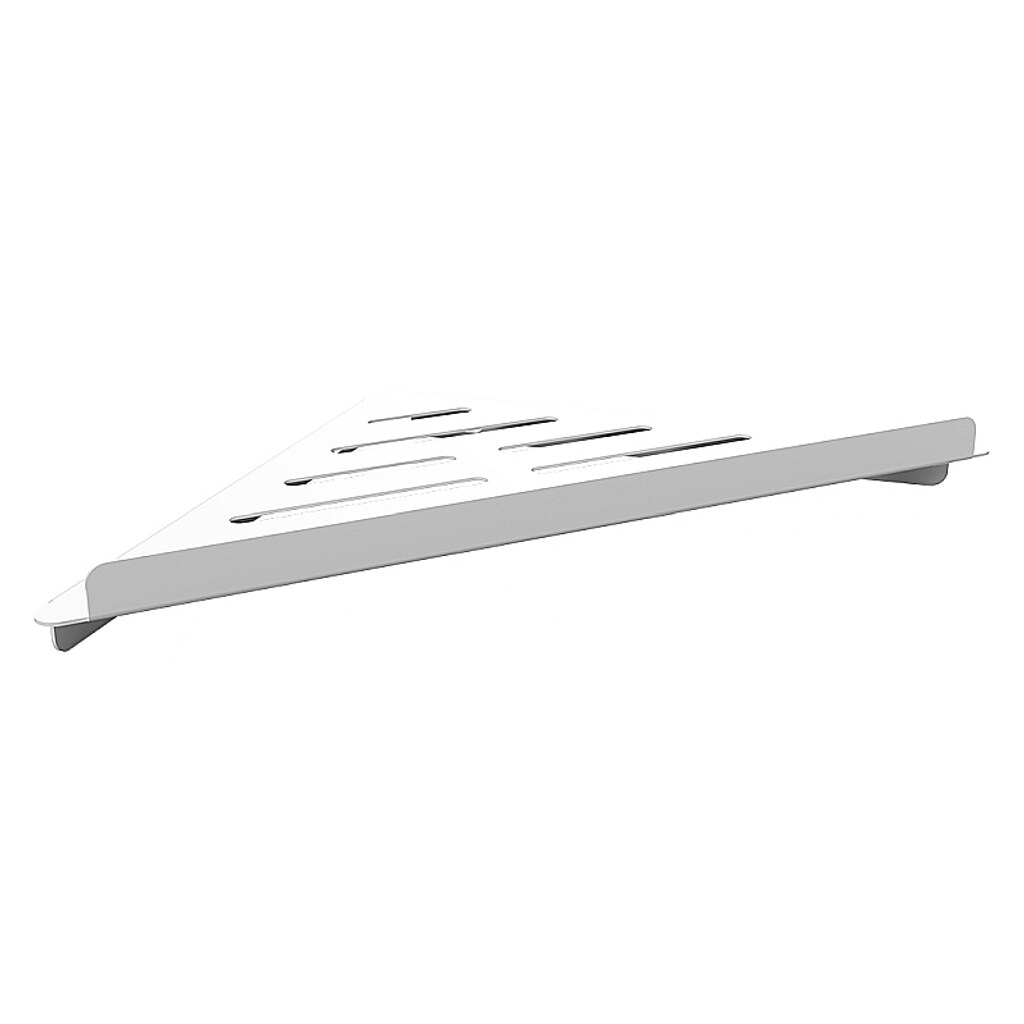 Brillantbad WHITE Eckseifenkorb Messing Weiß 262x35x142 mm für Bad & Küche >> zum Bohren