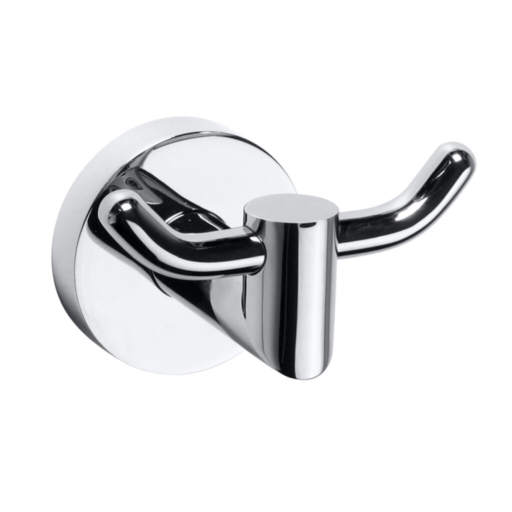 Brillantbad BOMEGA Doppelkleiderhaken Messing Chrom poliert 85x55x70 mm f&uuml;r Bad & K&uuml;che >> zum Bohren oder Kleben* - Bild 1