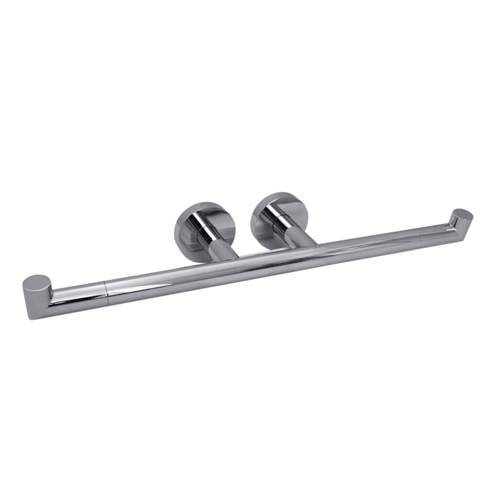 Brillantbad BOMEGA Papierrollenhalter Doppelarm Messing Chrom poliert 385x55x85 mm f&uuml;r Bad & WC >> zum Bohren oder Kleben* - Bild 1