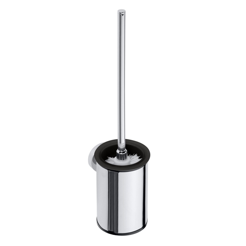 Brillantbad BOMEGA WC-Bürstengarnitur Bürste Weiß Messing Chrom poliert 95x385x120 mm für Bad & WC >> zum Bohren oder Kleben*