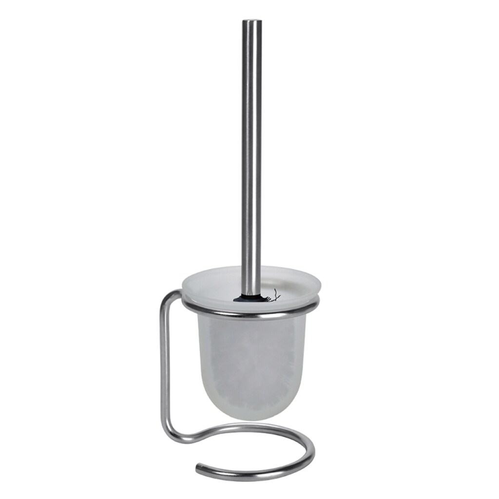 Brillantbad BOMEGA WC-B&uuml;rstengarnitur mit Glasbeh&auml;lter B&uuml;rste Schwarz Messing Chrom poliert 110x400x130 mm f&uuml;r Bad & WC >> Freistehend anwendbar - Bild 1